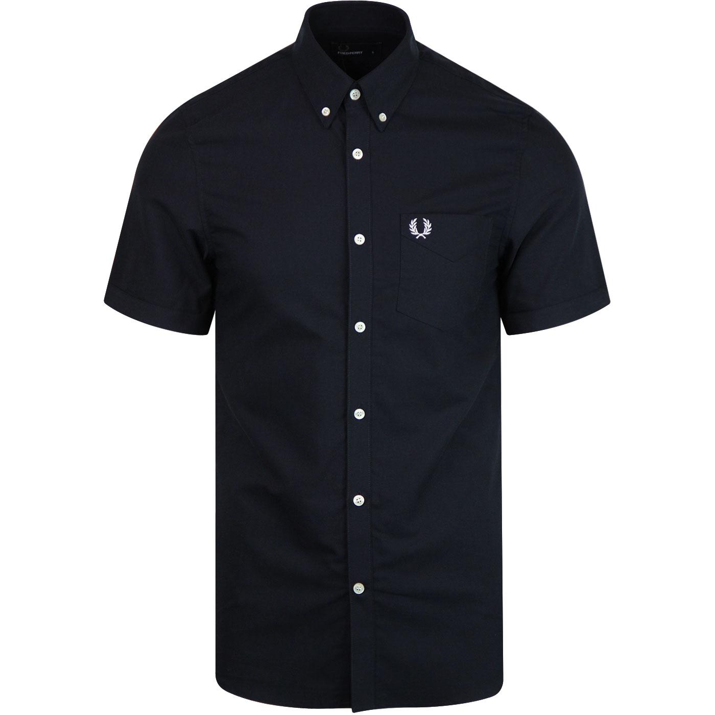 FRED PERRY Classic Short Sleeve Oxford Shirt NAVY
