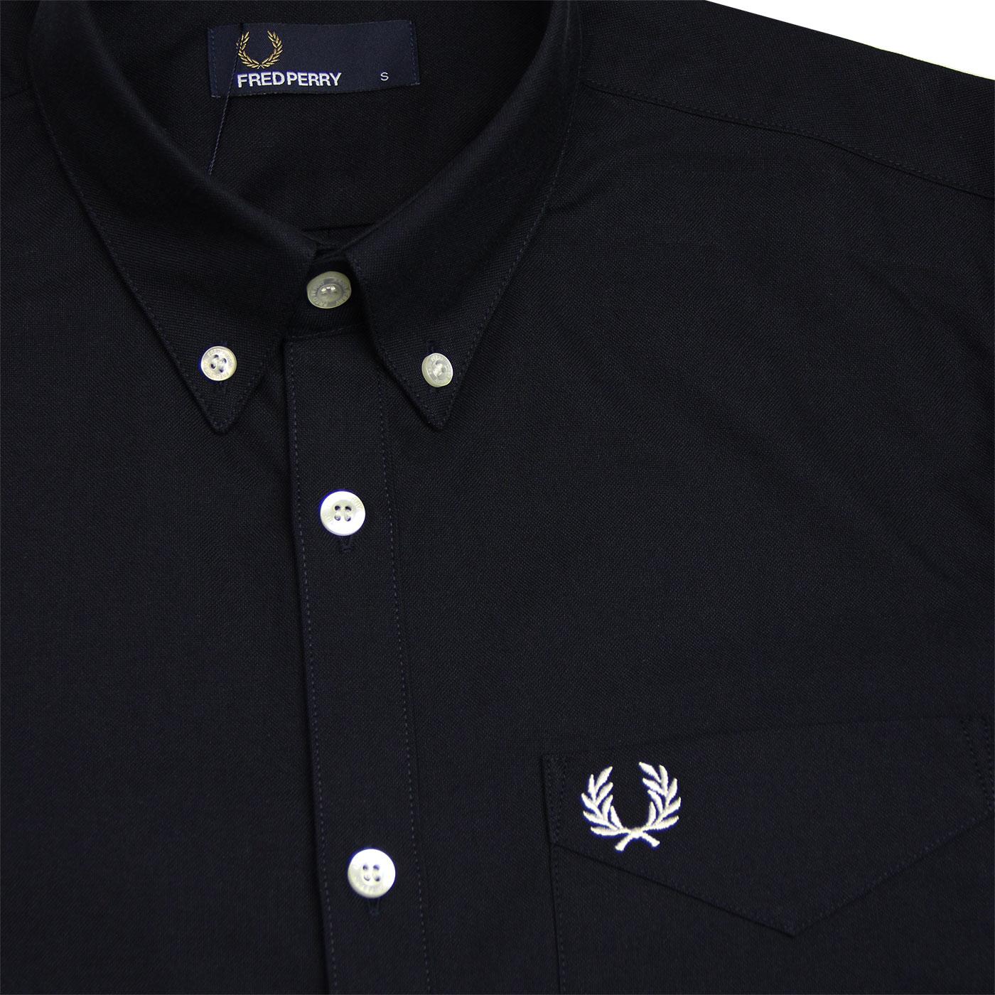 fred perry navy short sleeve shirt