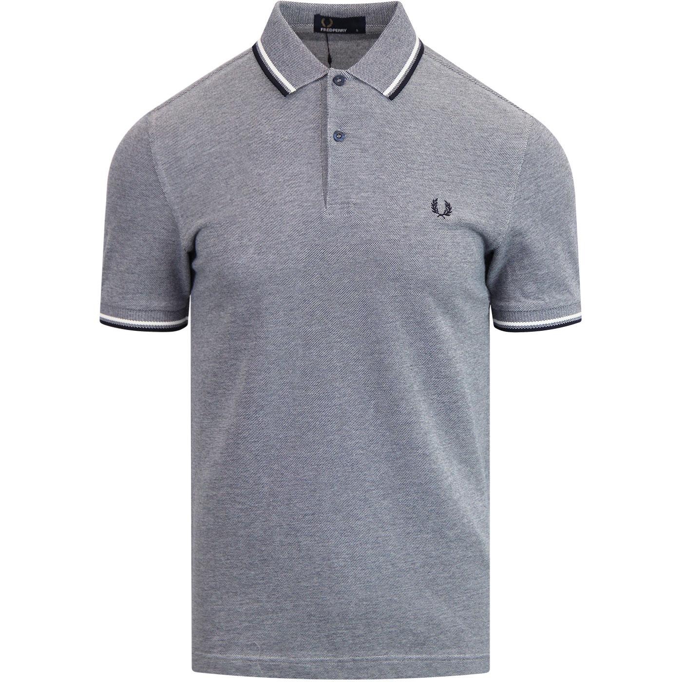 FRED PERRY M3600 Twin Tipped Mod Polo Shirt Carbon Blue
