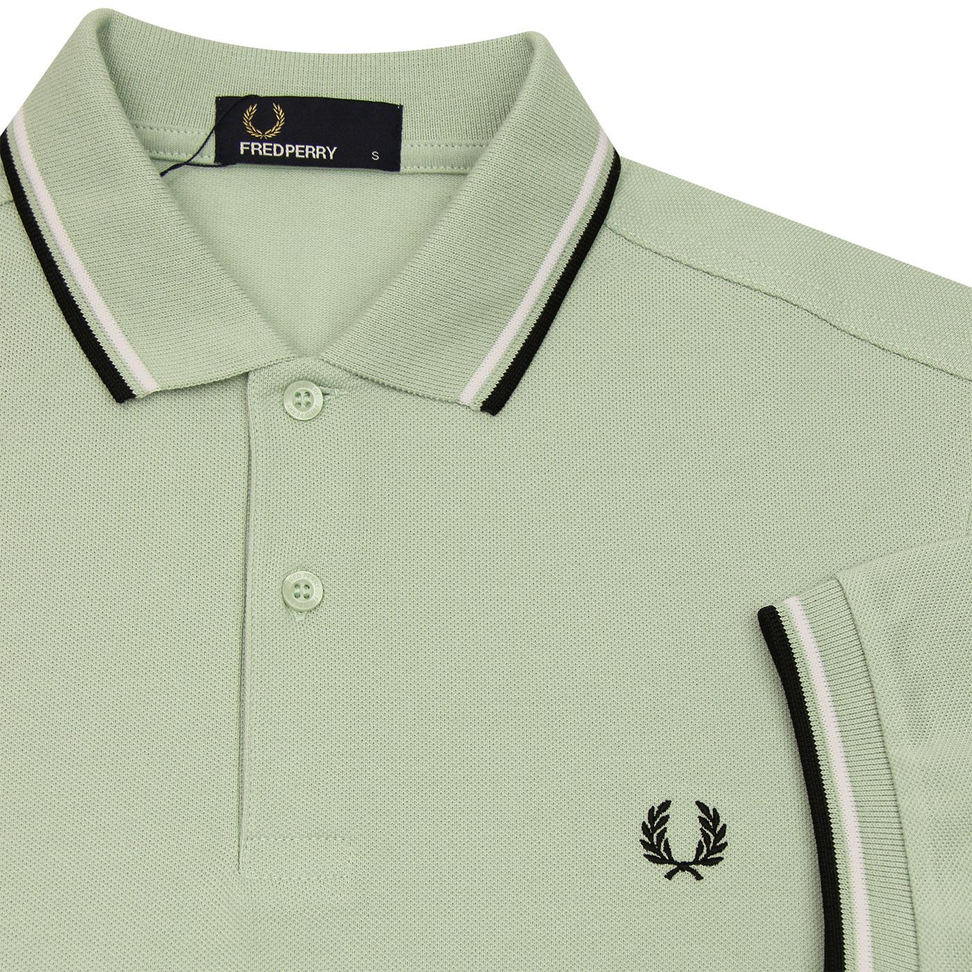 FRED PERRY M3600 Twin Tipped Mod Polo Shirt in Mint