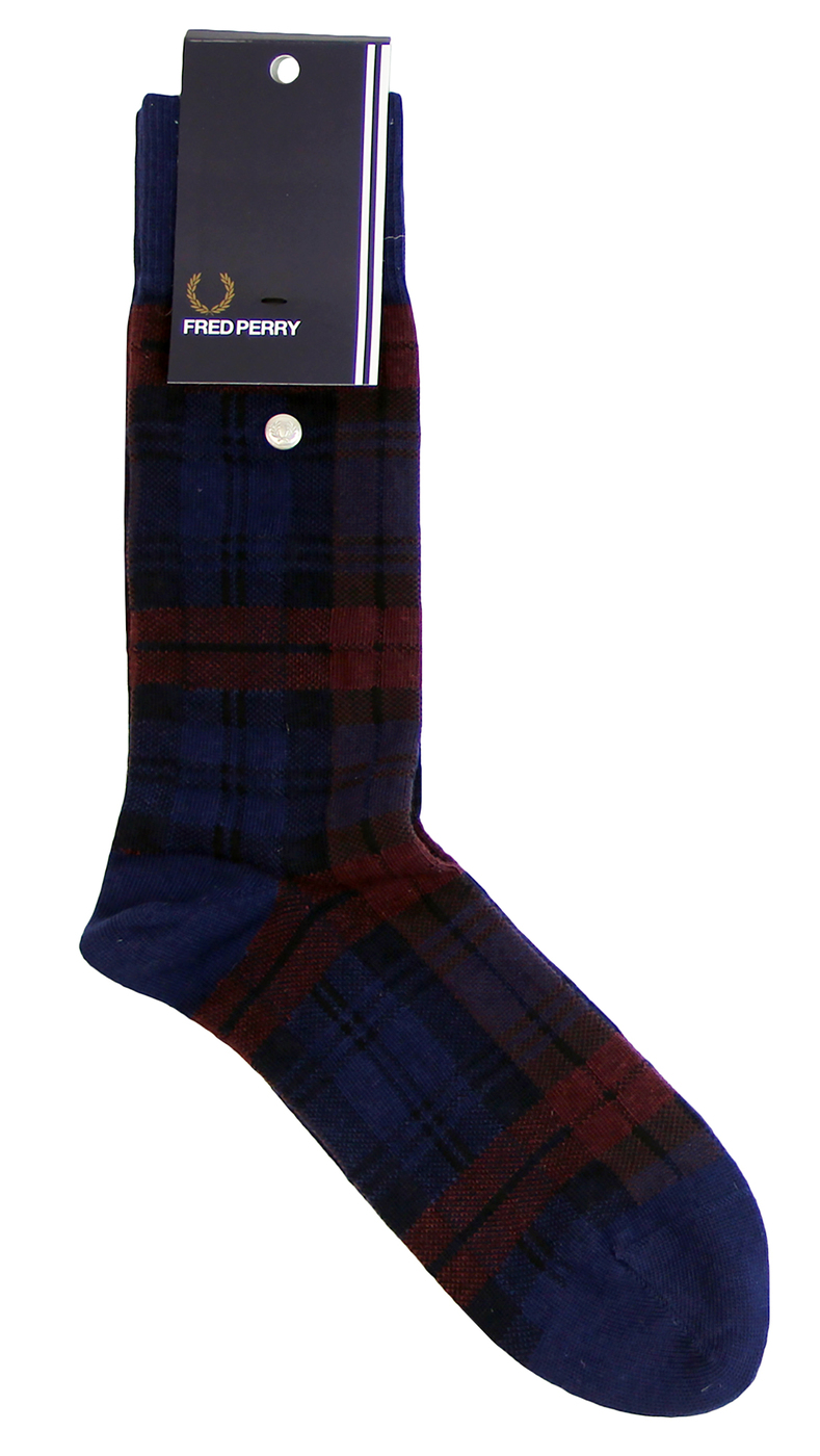 + FRED PERRY Men's Retro Mod Winter Tartan Socks