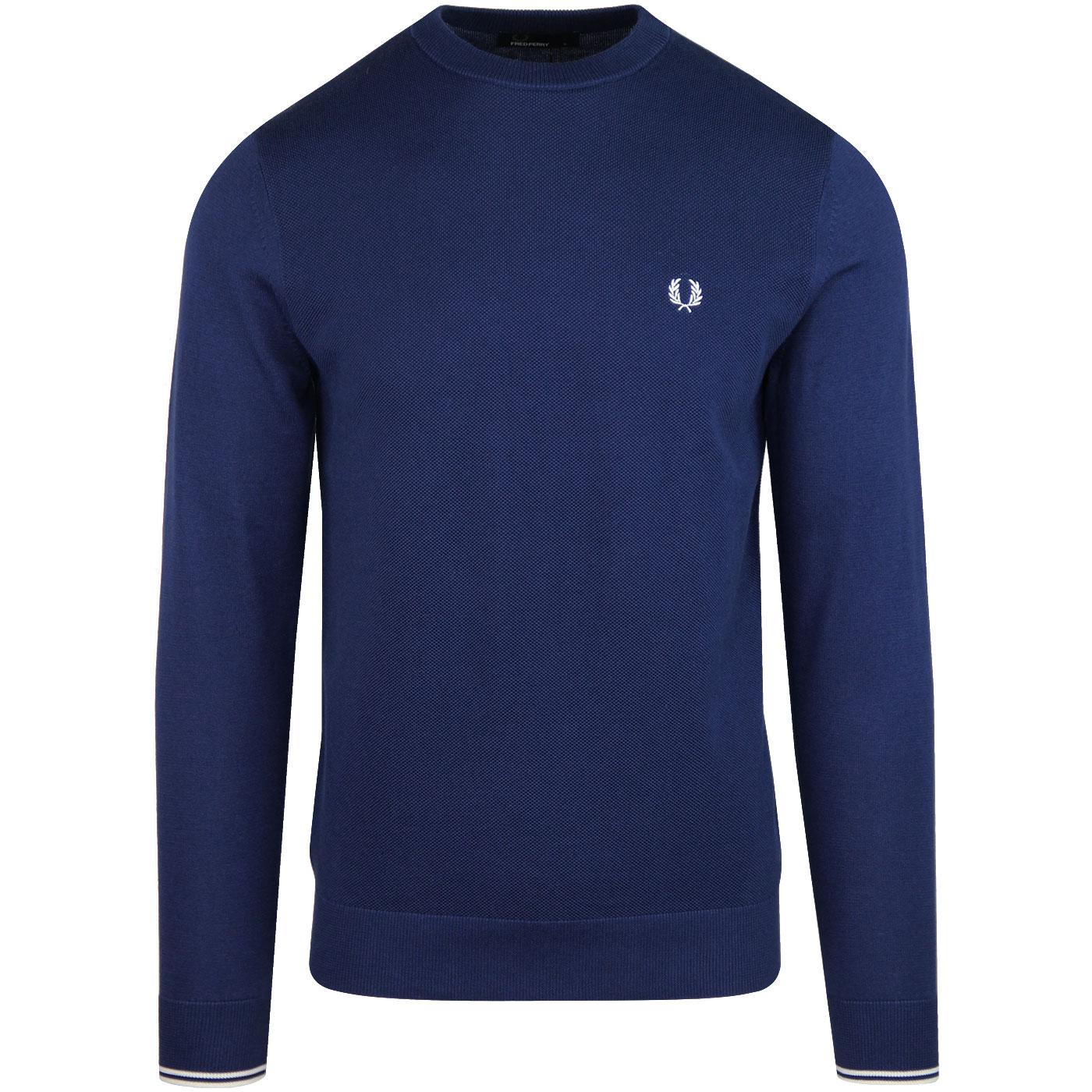 FRED PERRY Retro Pique Front Panel Tipped Jumper (MB)