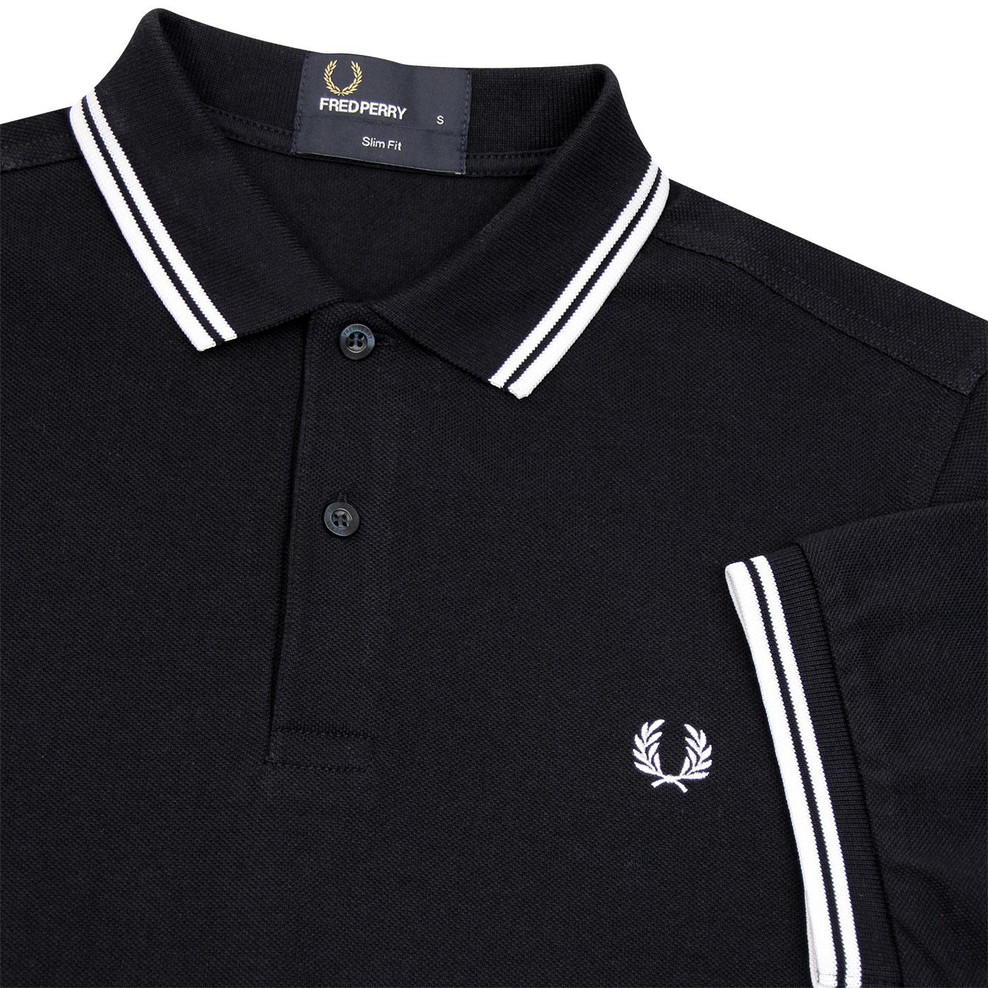 FRED PERRY Mens Twin Tipped Polo Shirt in Navy/White