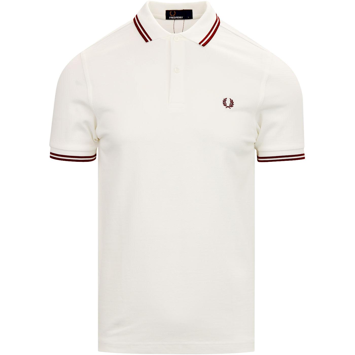 FRED PERRY M3600 Men's Mod Twin Tipped Polo Snow White