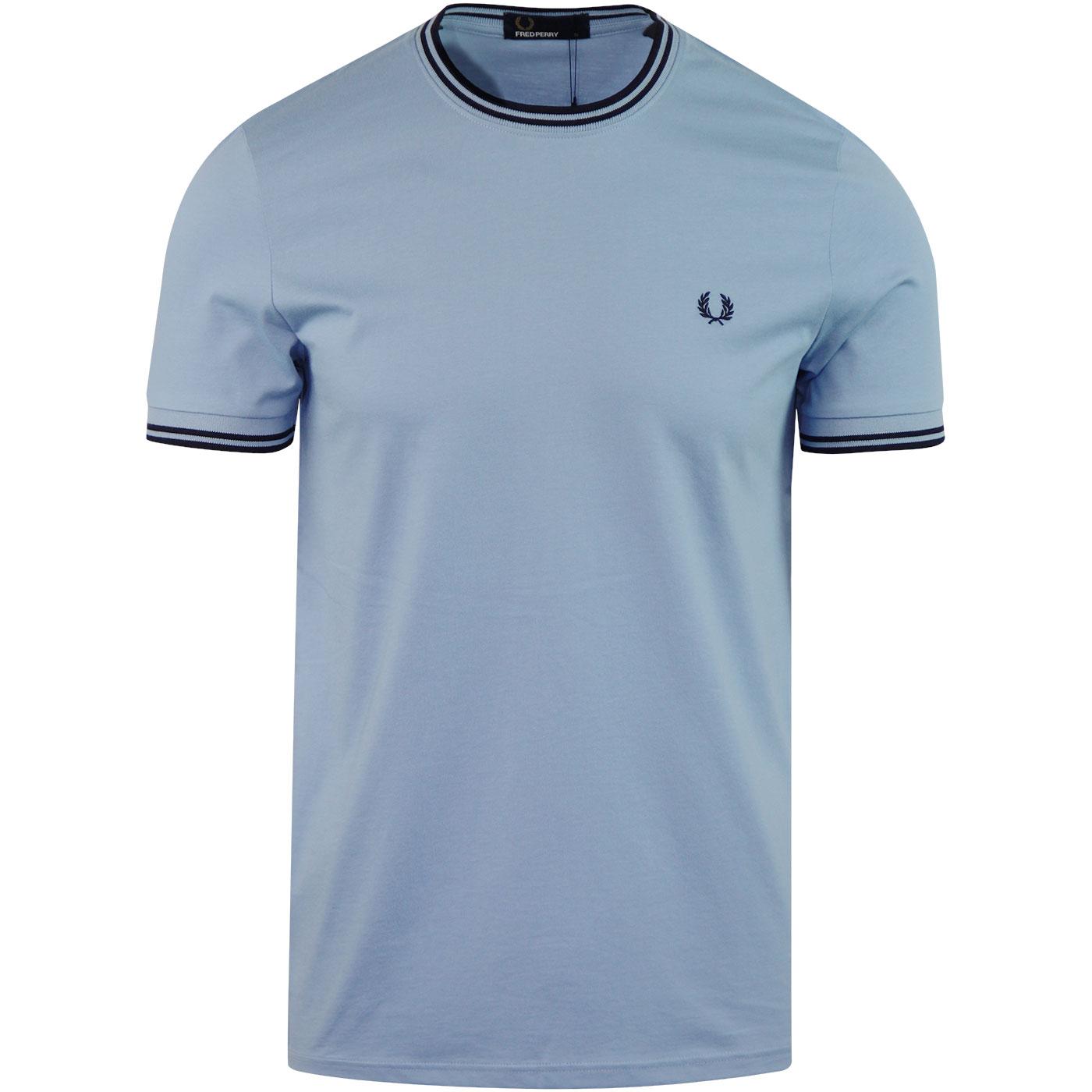 FRED PERRY Retro Mod Twin Tipped Crew T-shirt SKY