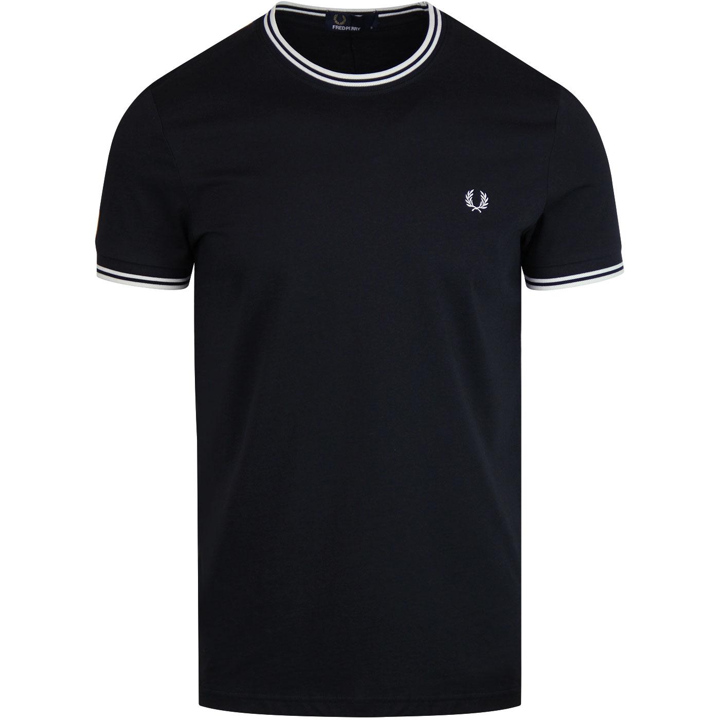 FRED PERRY Twin Tipped Mod Crew Neck T-Shirt NAVY
