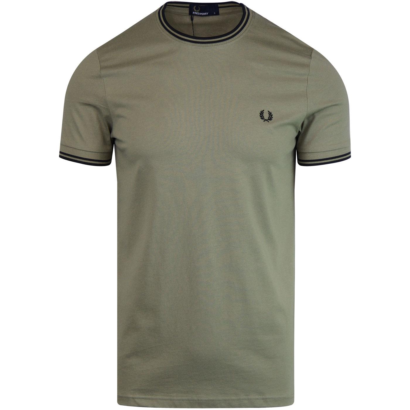 FRED PERRY Twin Tipped Mod Crew Neck T-Shirt SAGE