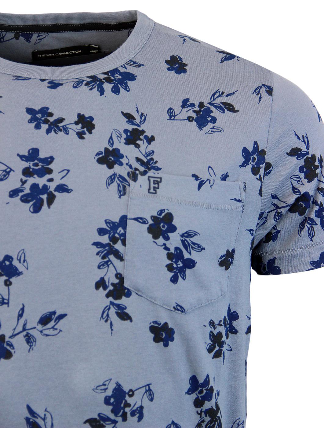 FRENCH CONNECTION Retro Indie Floral Print TShirt in Flint