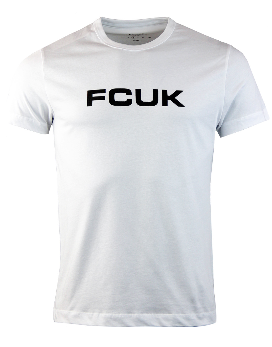 FRENCH CONNECTION FCUK Retro Bold Logo Tee in White
