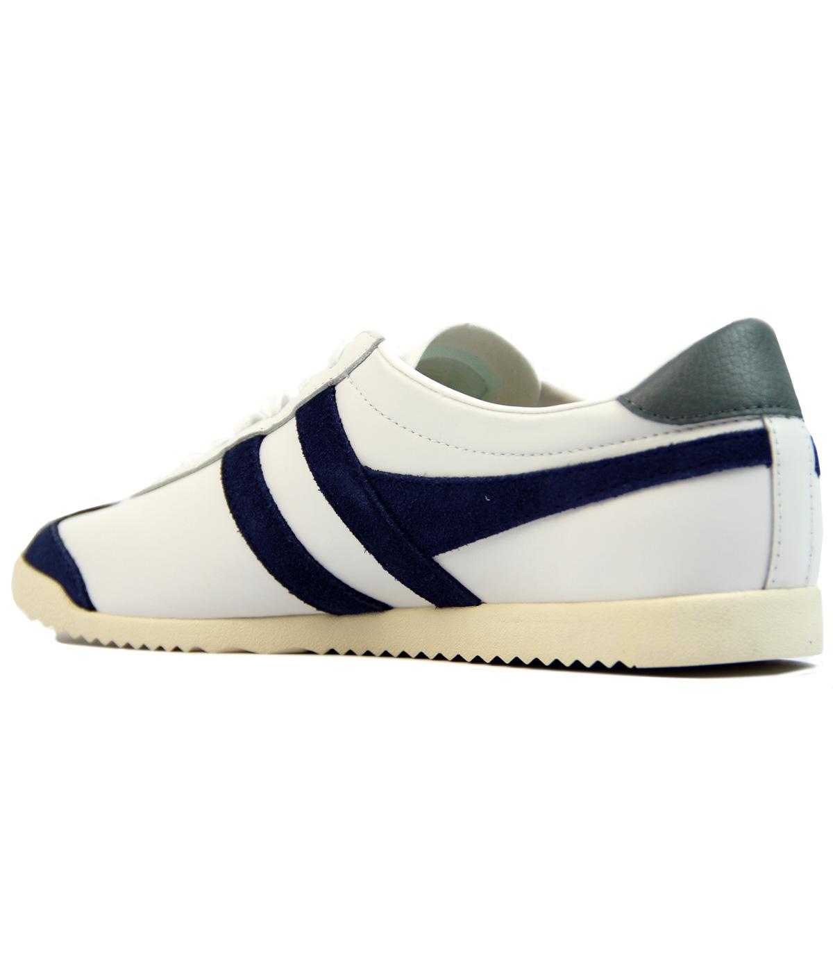 GOLA Bullet Retro Indie Leather Trainers in White/Navy