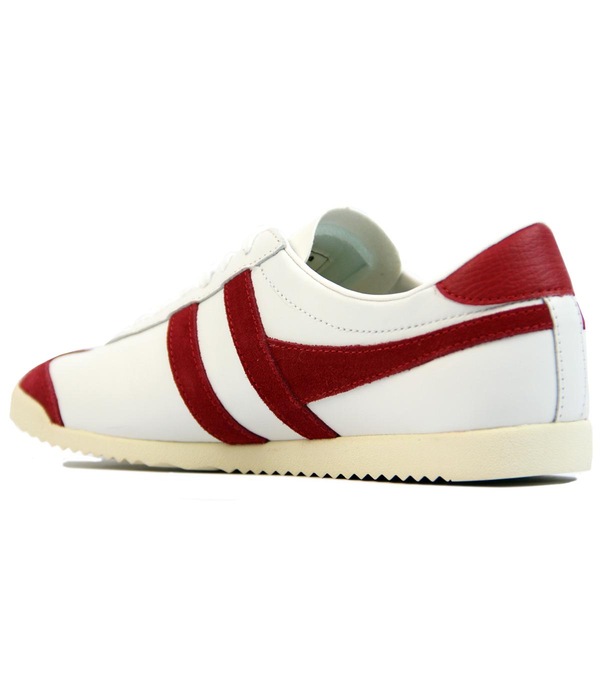 GOLA Bullet Retro Indie Leather Trainers in White/Red