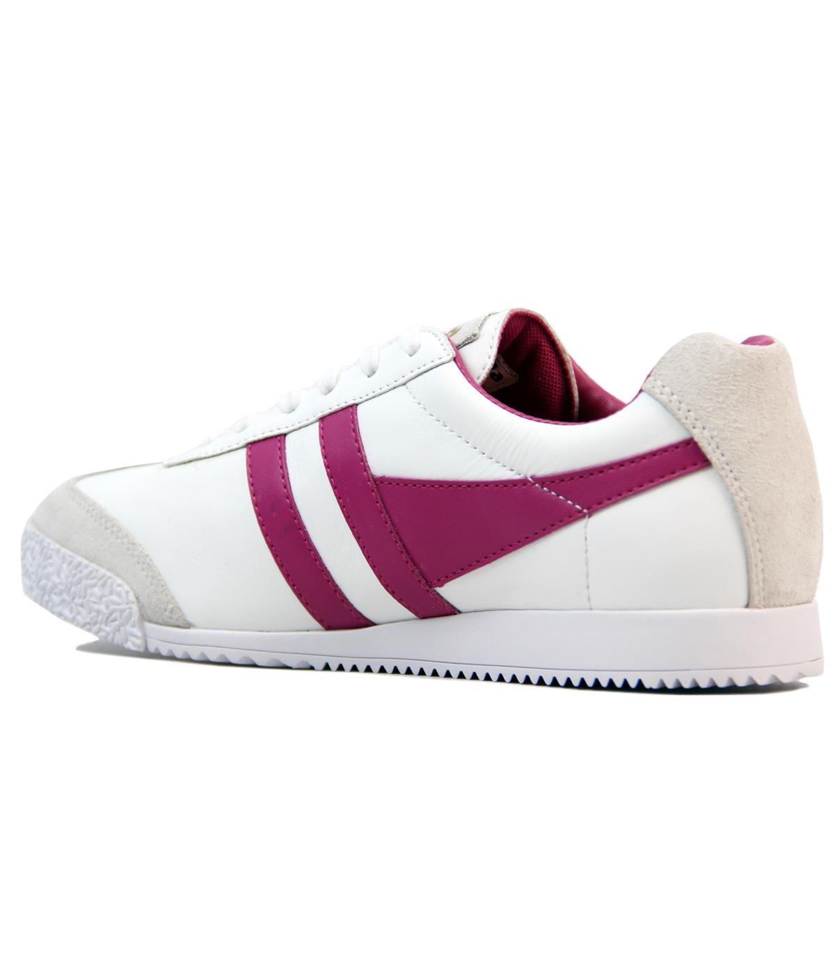 GOLA Harrier Womens Retro 70s Indie Leather Trainers White/Pink