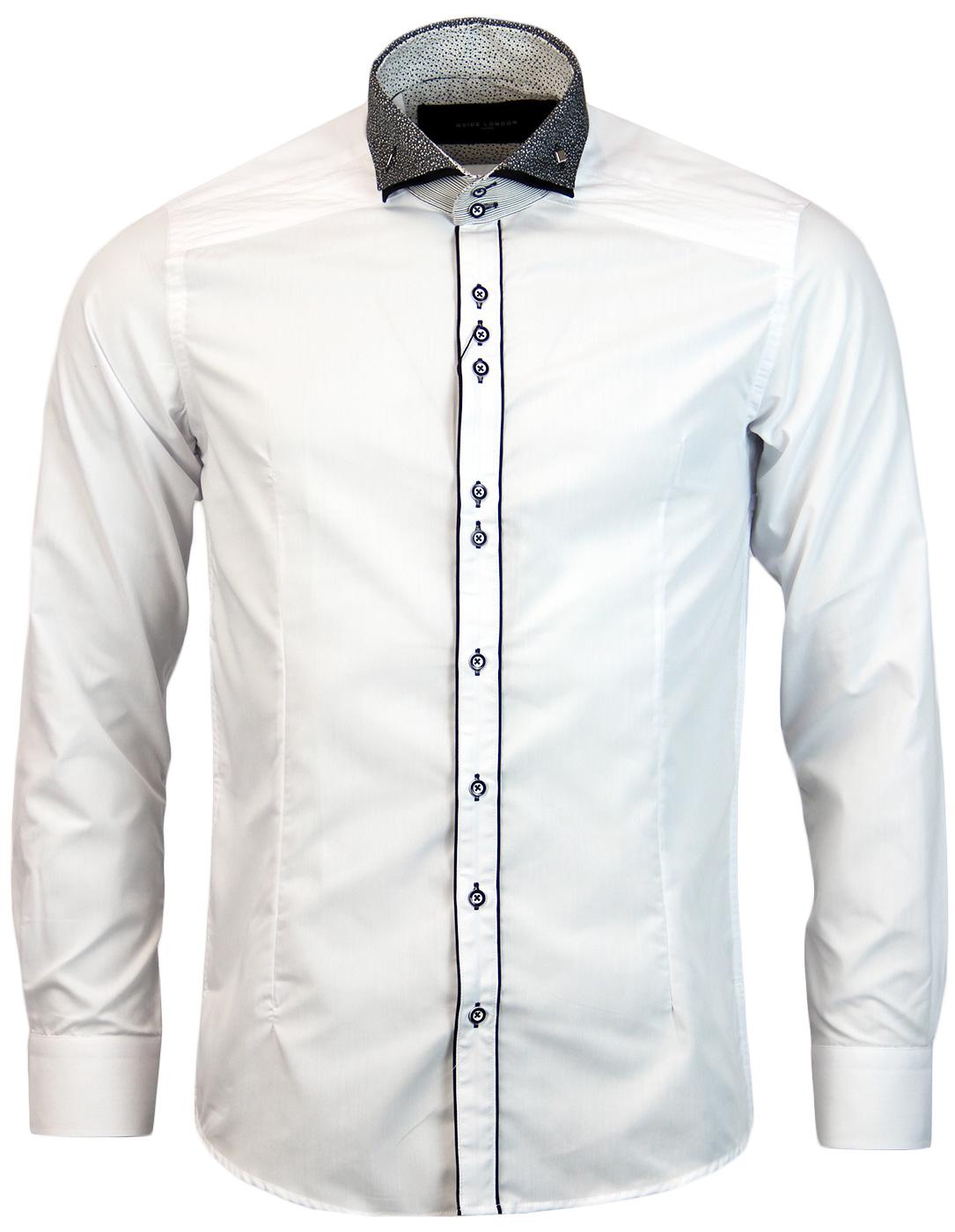 GUIDE LONDON Retro Patterned Double Collar Shirt