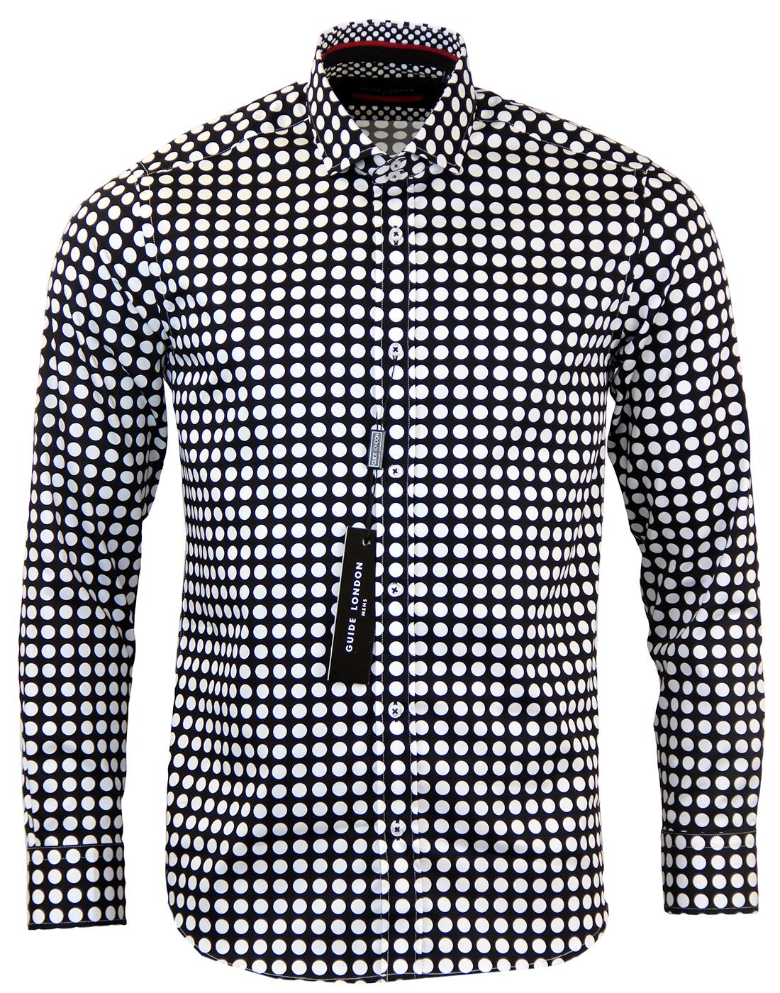 GUIDE LONDON 1960s Mod Uniform Polka Dot Shirt (B)