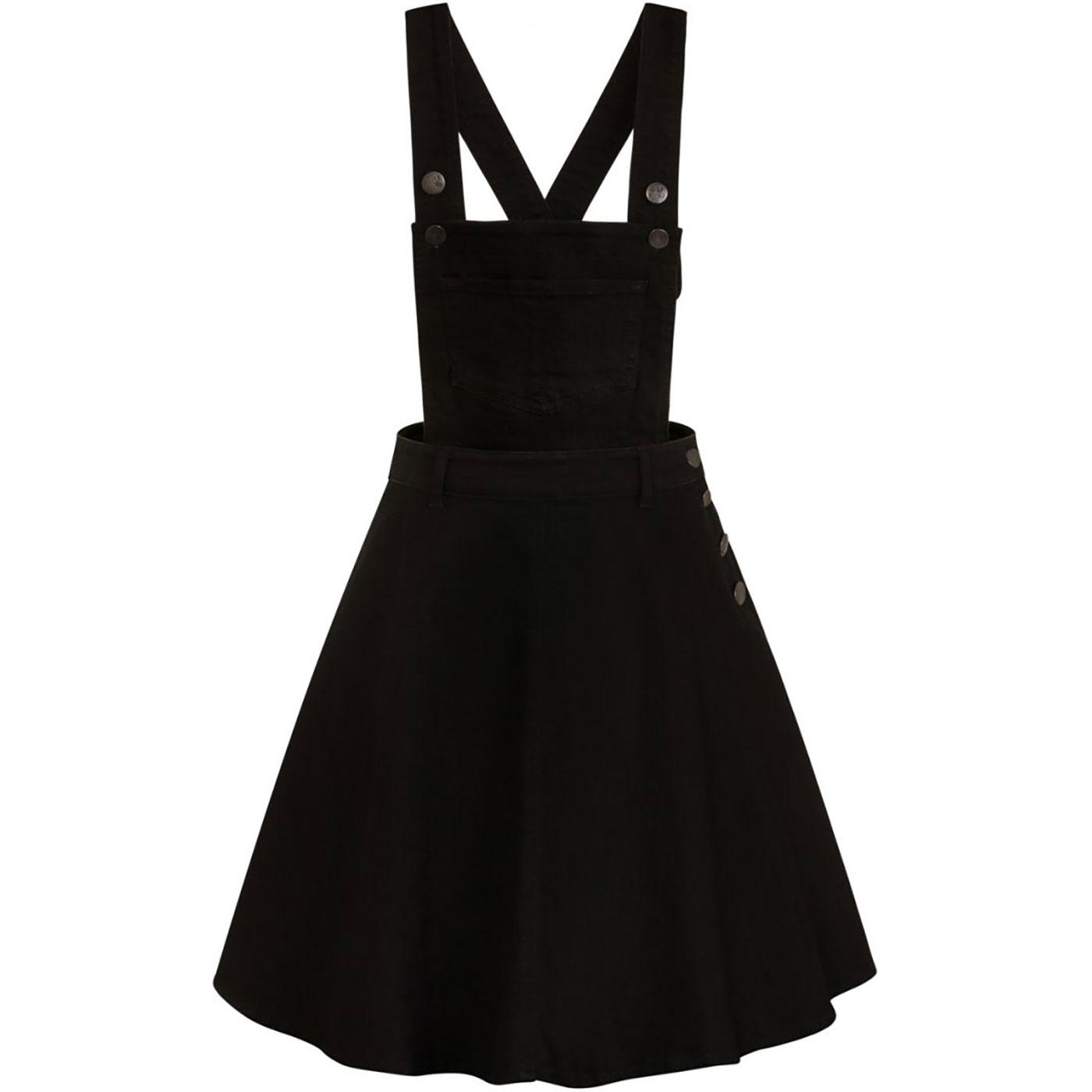 Dakota HELL BUNNY 60s Mod Denim Pinafore Dress B