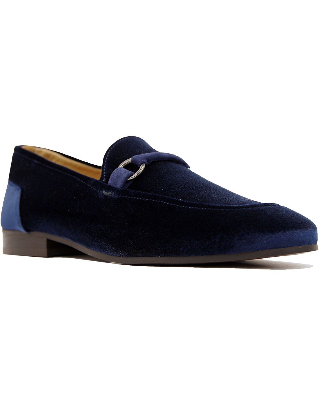 H By HUDSON Renzo Handcrafted Velvet Loafers in Navy