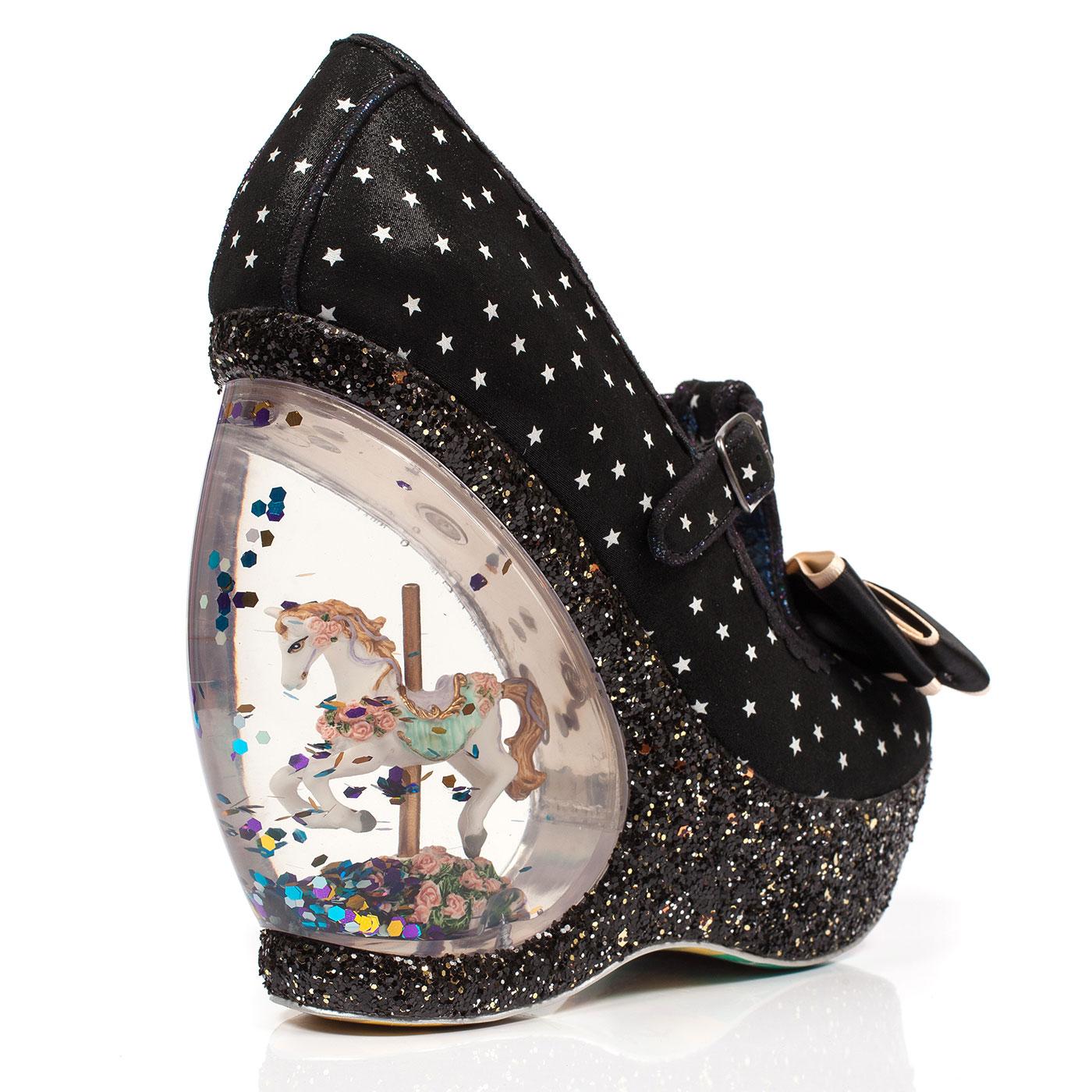 IRREGULAR CHOICE Chestnut Vintage Carousel Wedges B