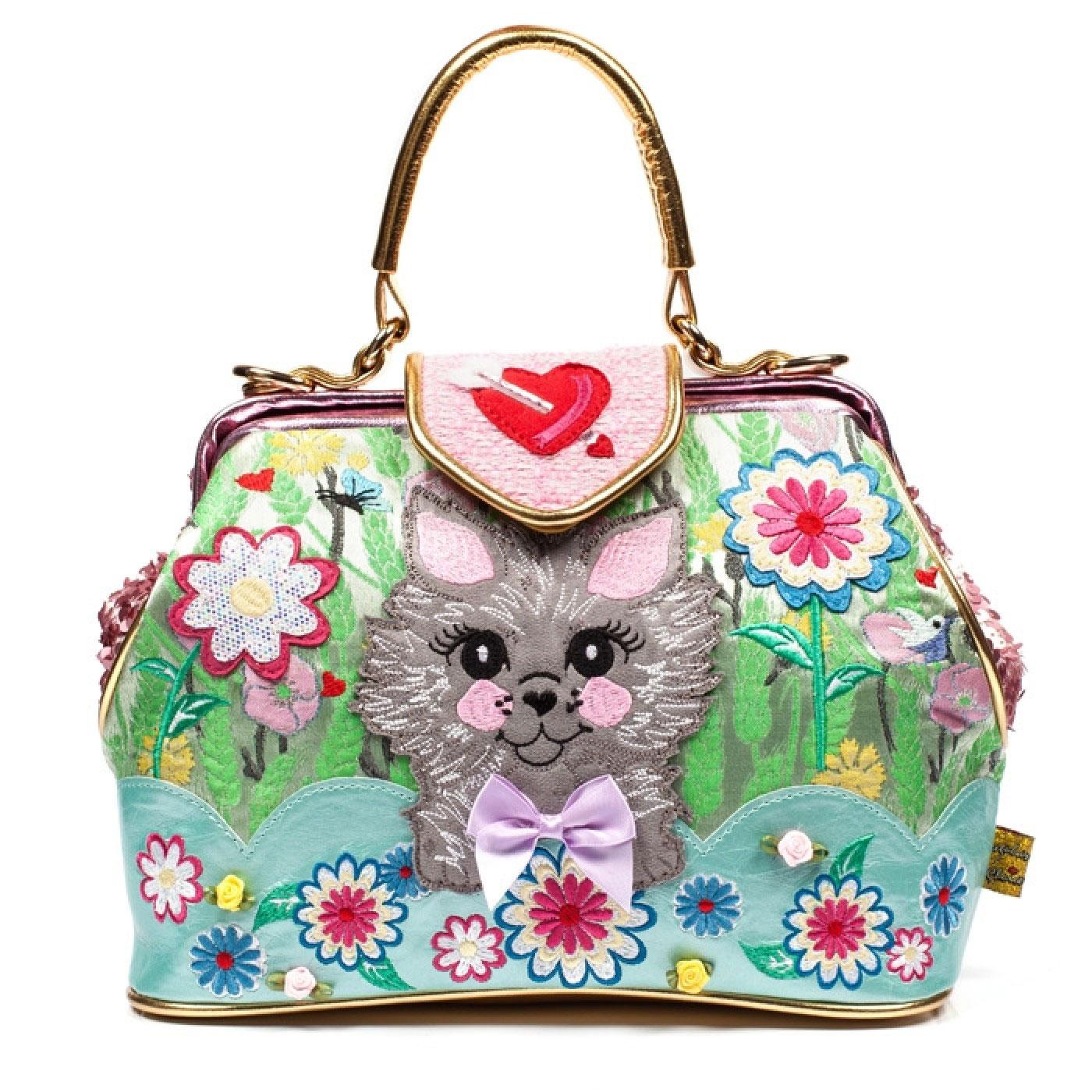 Here Kitty Kitty IRREGULAR CHOICE Floral Cat Bag