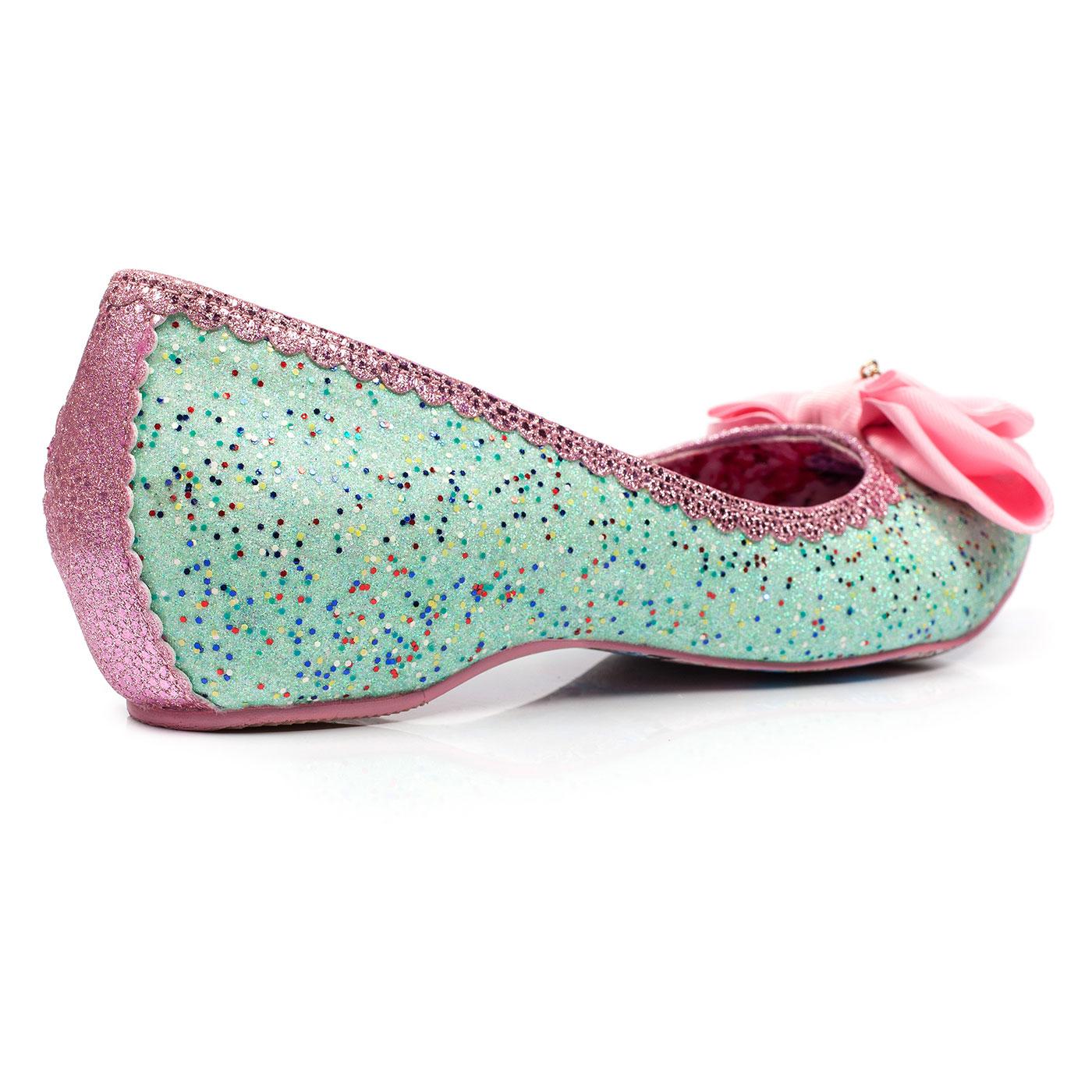 IRREGULAR CHOICE Mint Slice Vintage Glitter Flats MINT
