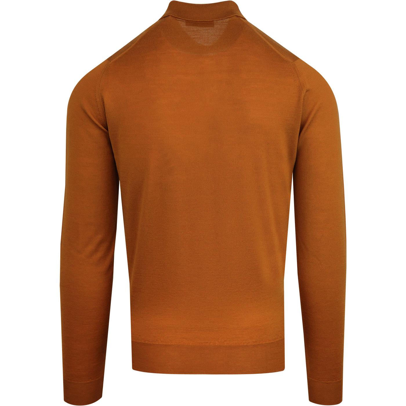 JOHN SMEDLEY Belper Made in England Knitted Polo Bronze