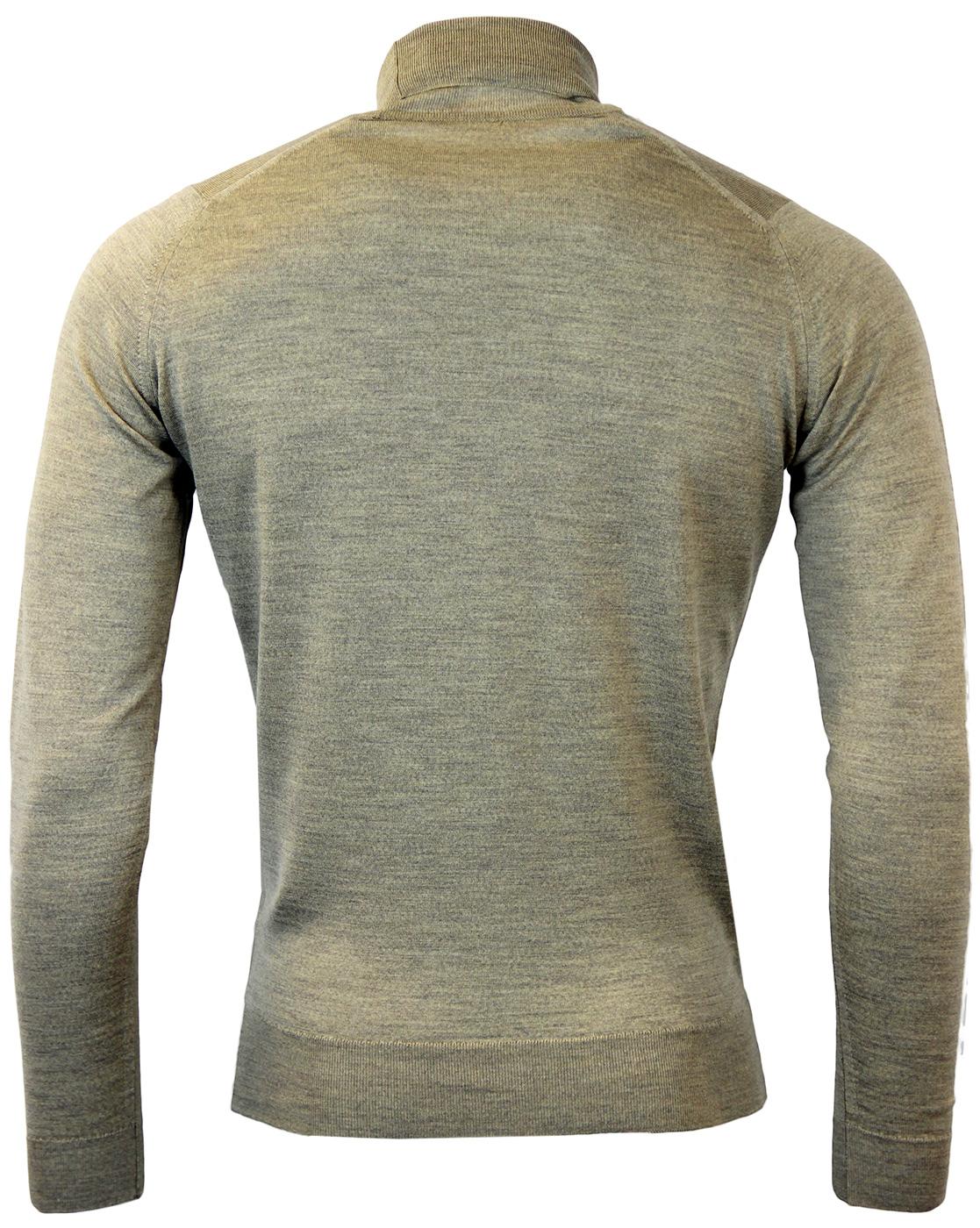 JOHN SMEDLEY Belvoir Retro Roll Neck Mod Jumper In Sandstone