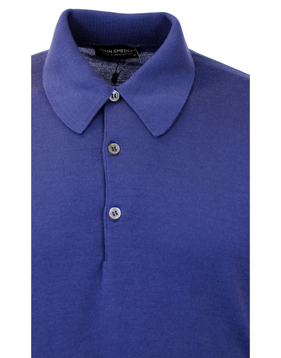 JOHN SMEDLEY Dorset Retro 60s Mod Polo in Blue John