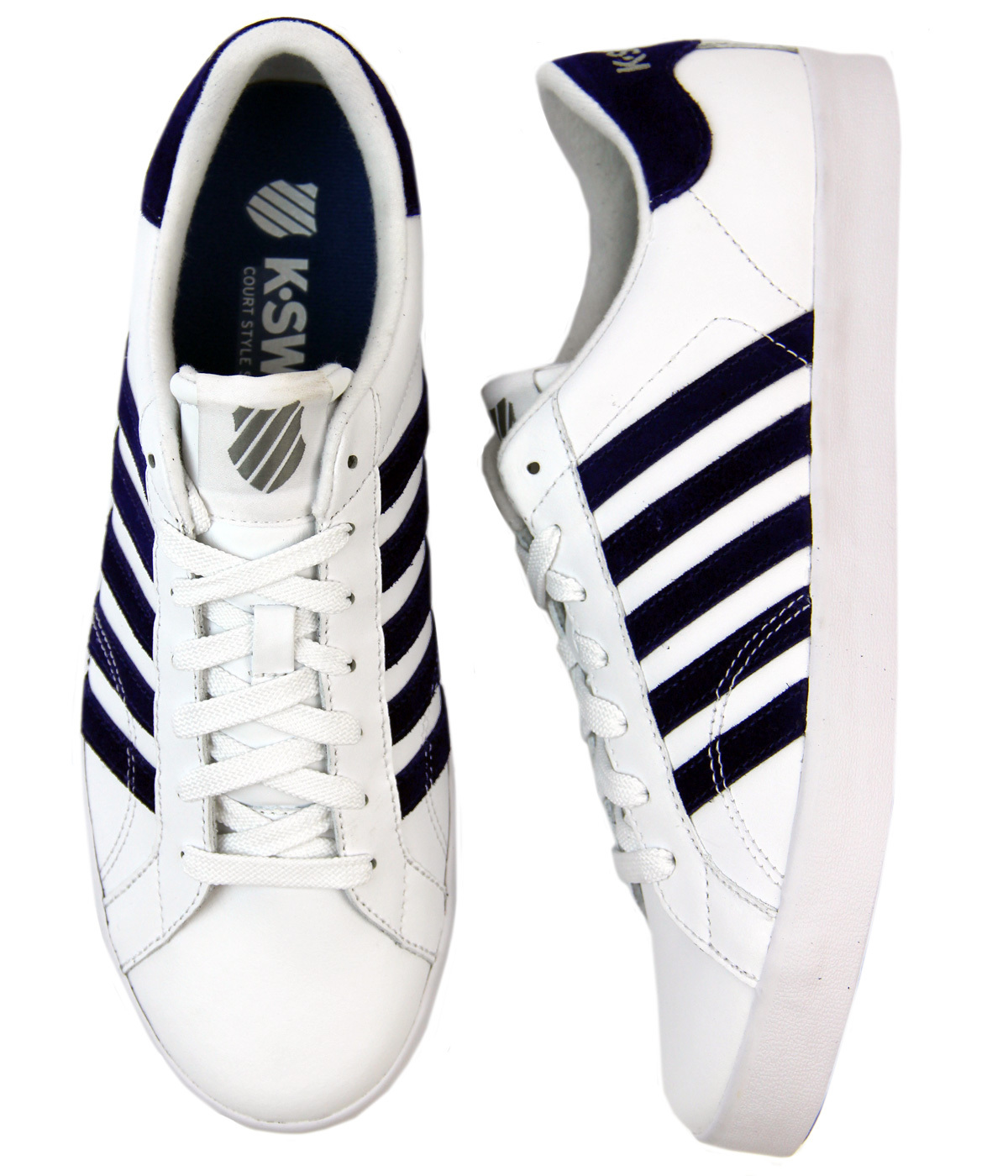 K-SWISS Belmont SO Retro Leather Tennis Trainers in White