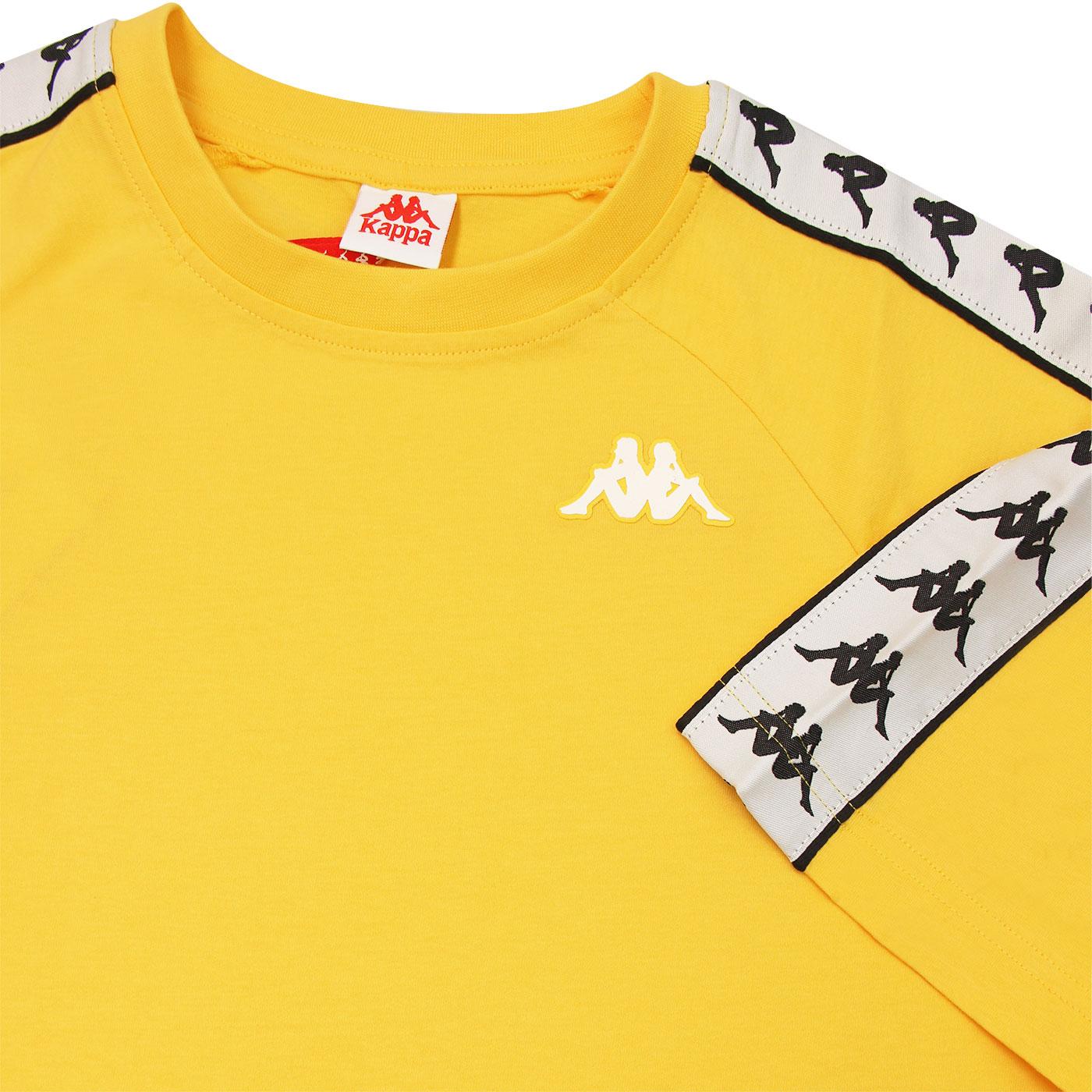 KAPPA Coen Men's Retro 1980s Tape Sleeve T-Shirt in Yellow