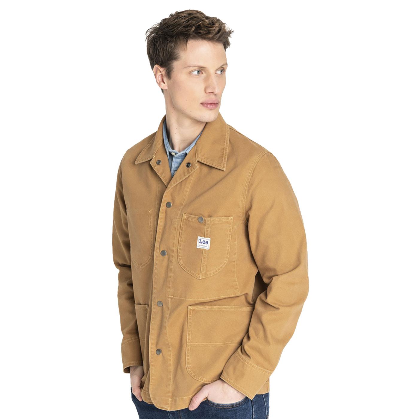 LEE JEANS Mens 60's Retro Loco Workwear Jacket in Tan