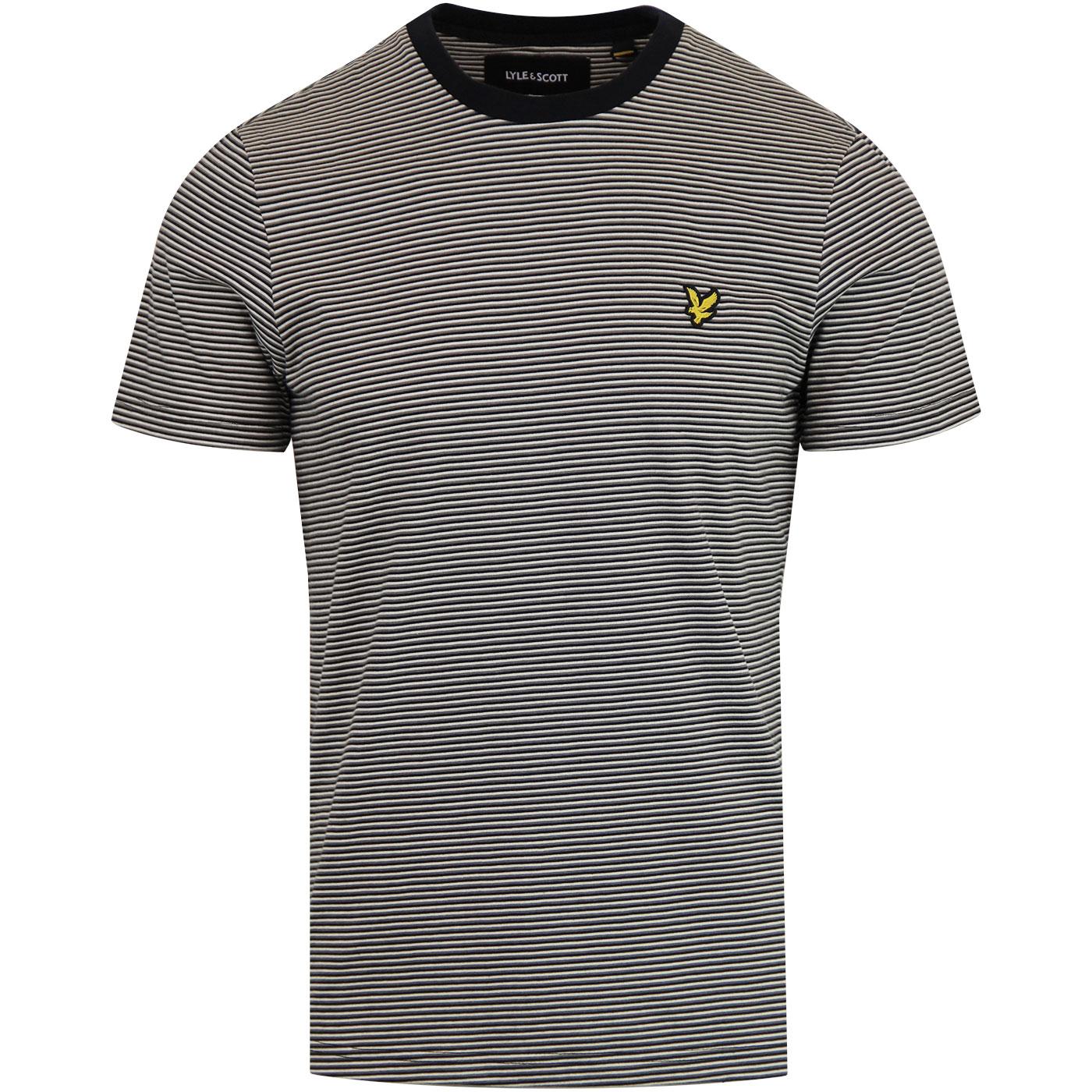 LYLE & SCOTT Men's Retro Feeder Stripe T-shirt in True Black
