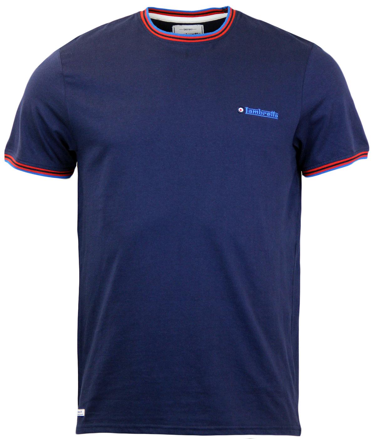 LAMBRETTA Retro Mod 60s Tipped Jersey T-Shirt
