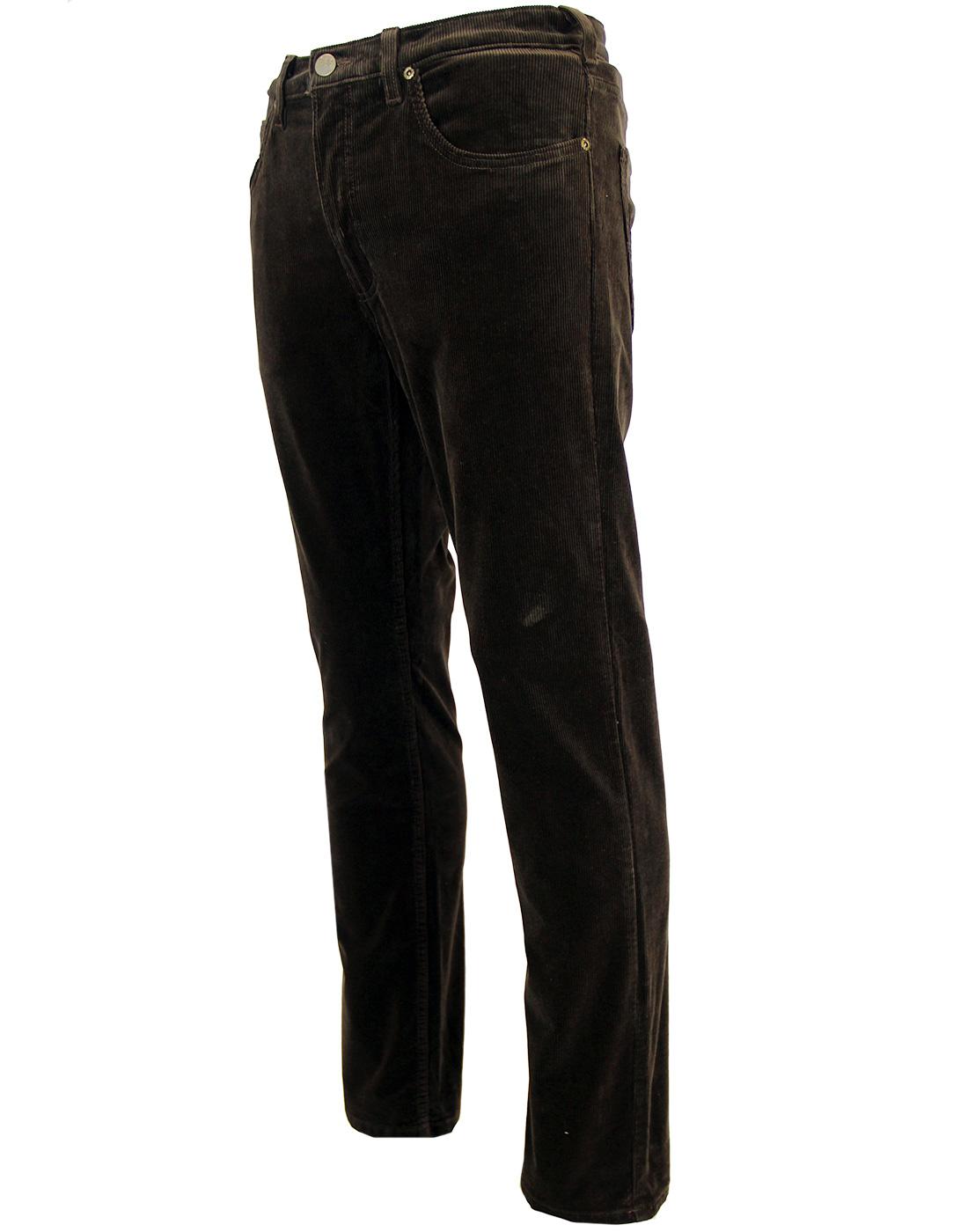 LEE Jeans Brooklyn Straight Leg Retro Mod Cord Trousers in Coffee