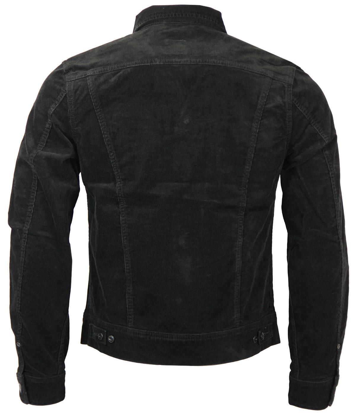 LEE Rider Retro 60s Mod Slim Fit Cord Western Jacket in Black