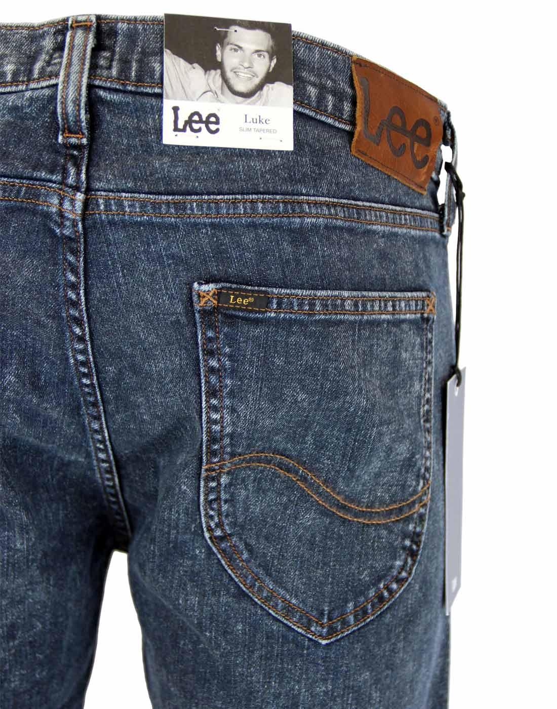 LEE JEANS Luke Retro Indie Mod Slim Tapered Fit Jeans 90s Worn