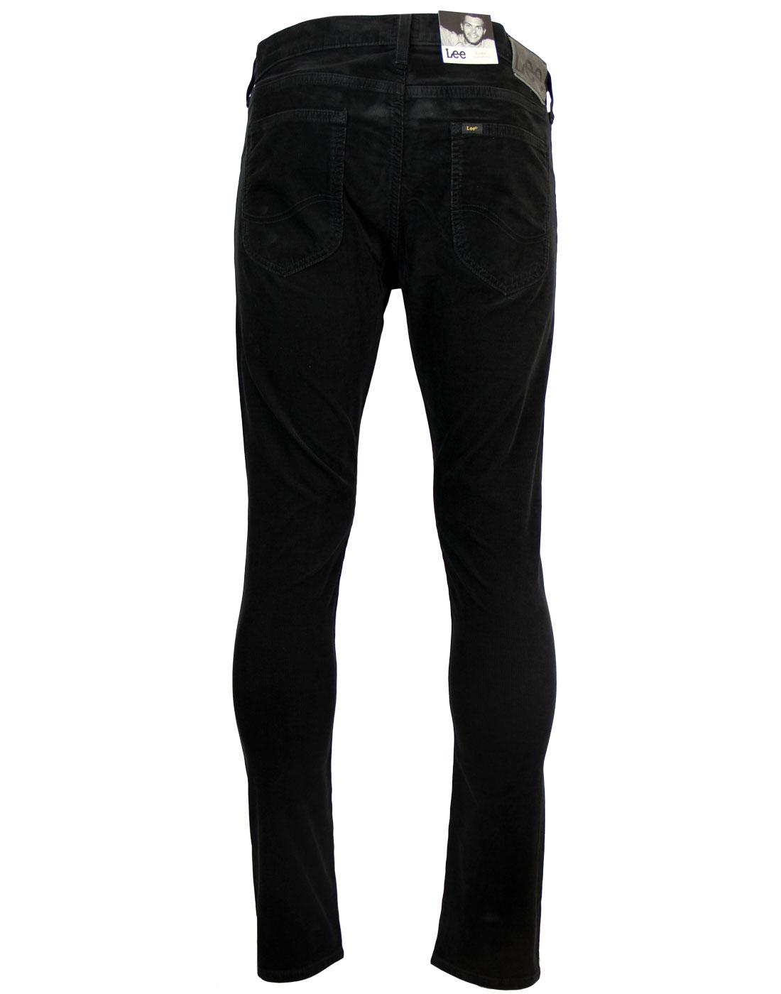LEE JEANS Luke Retro Indie Mod Slim Tapered Fit Cord Jeans Black