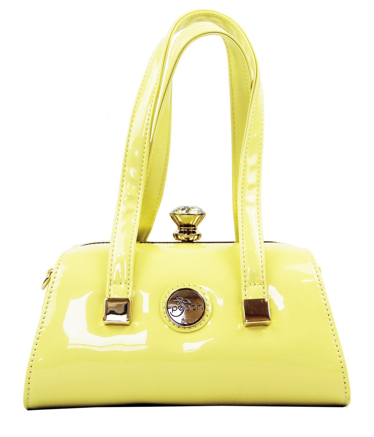 Lemon Handbag PEACH Mod Retro 60's Box Bag