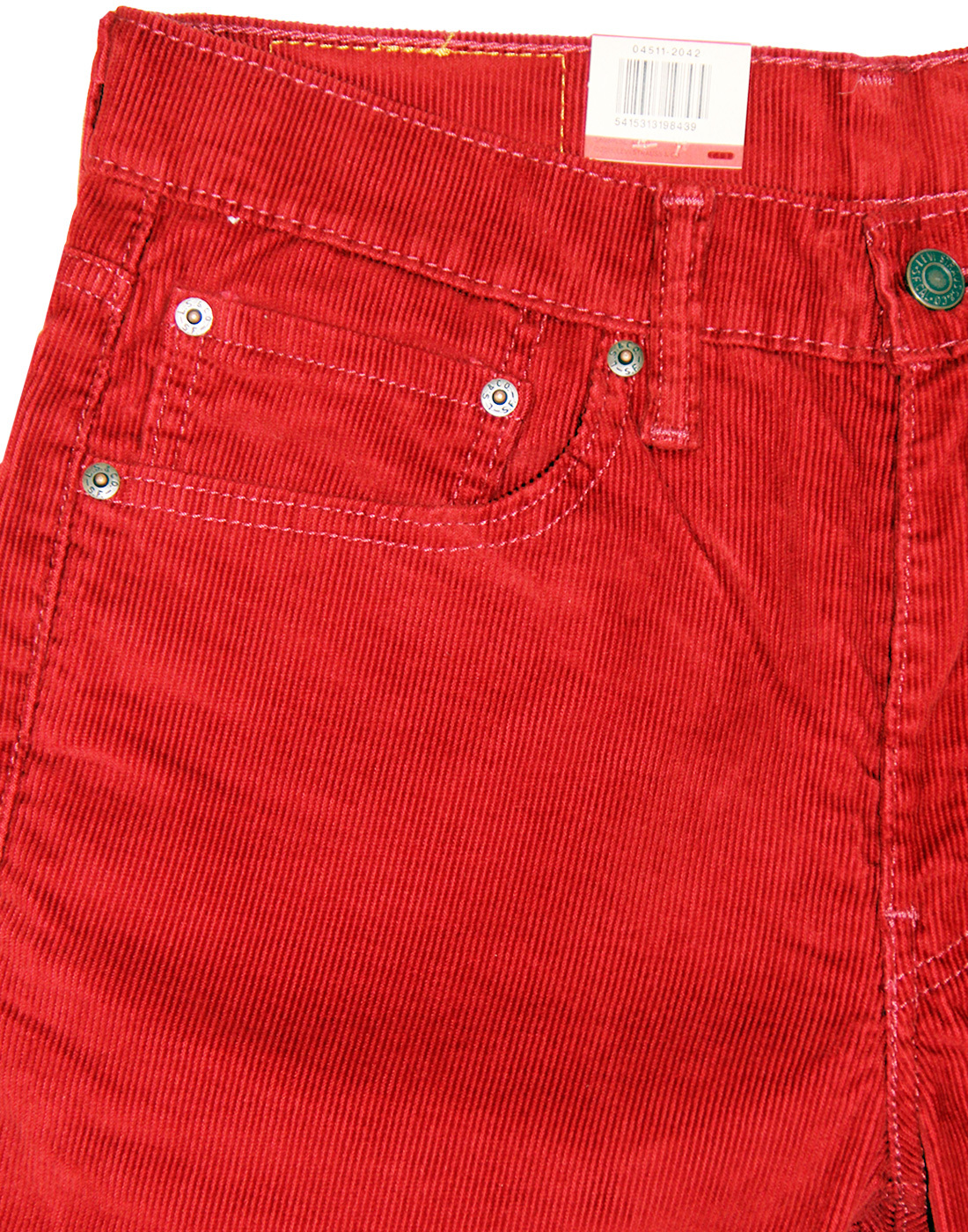 LEVI'S® 511 Retro Mod60s Slim Fit Cord Jeans in Tomato Red