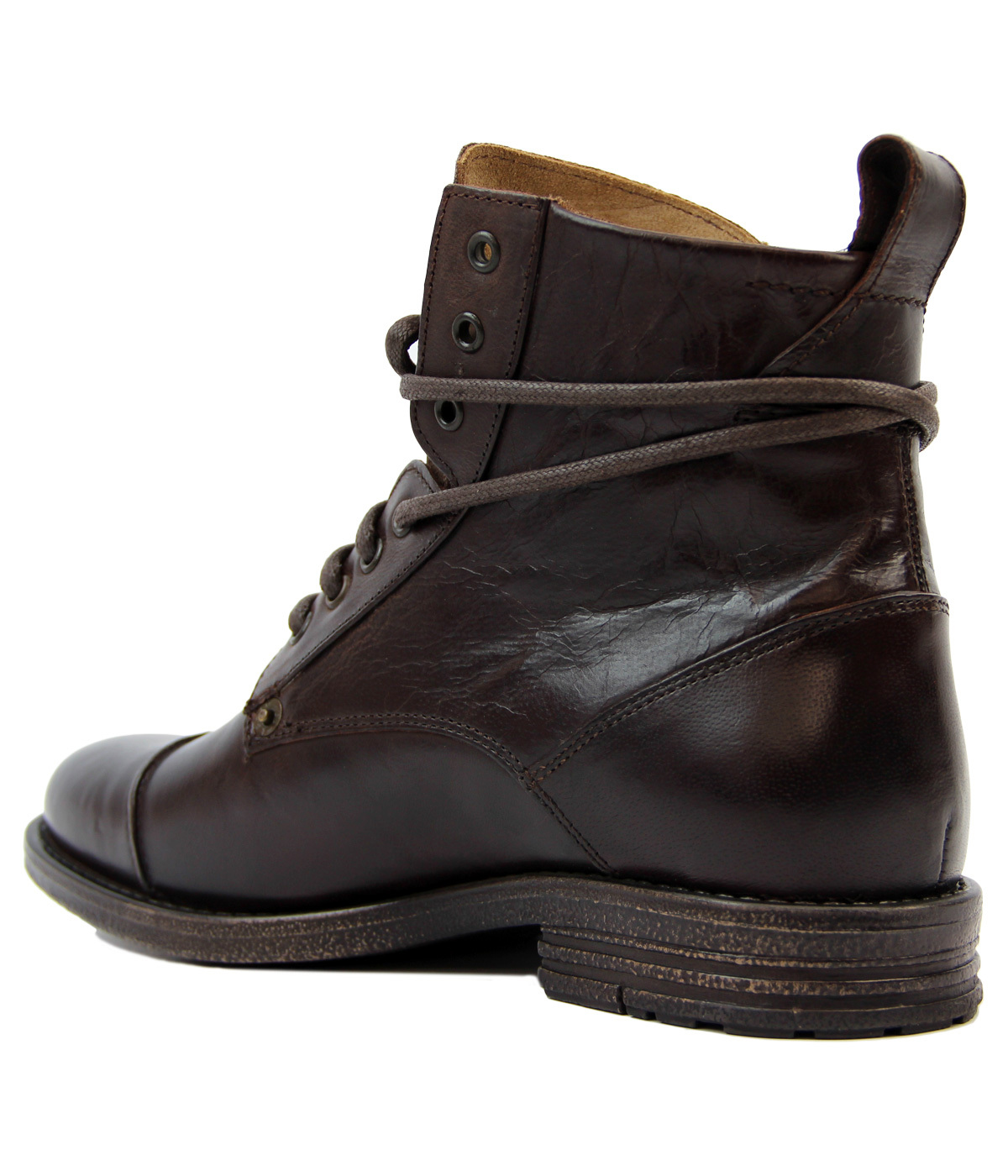 LEVI'S® Emmerson Retro Indie Mens Leather Military Boots in Brown