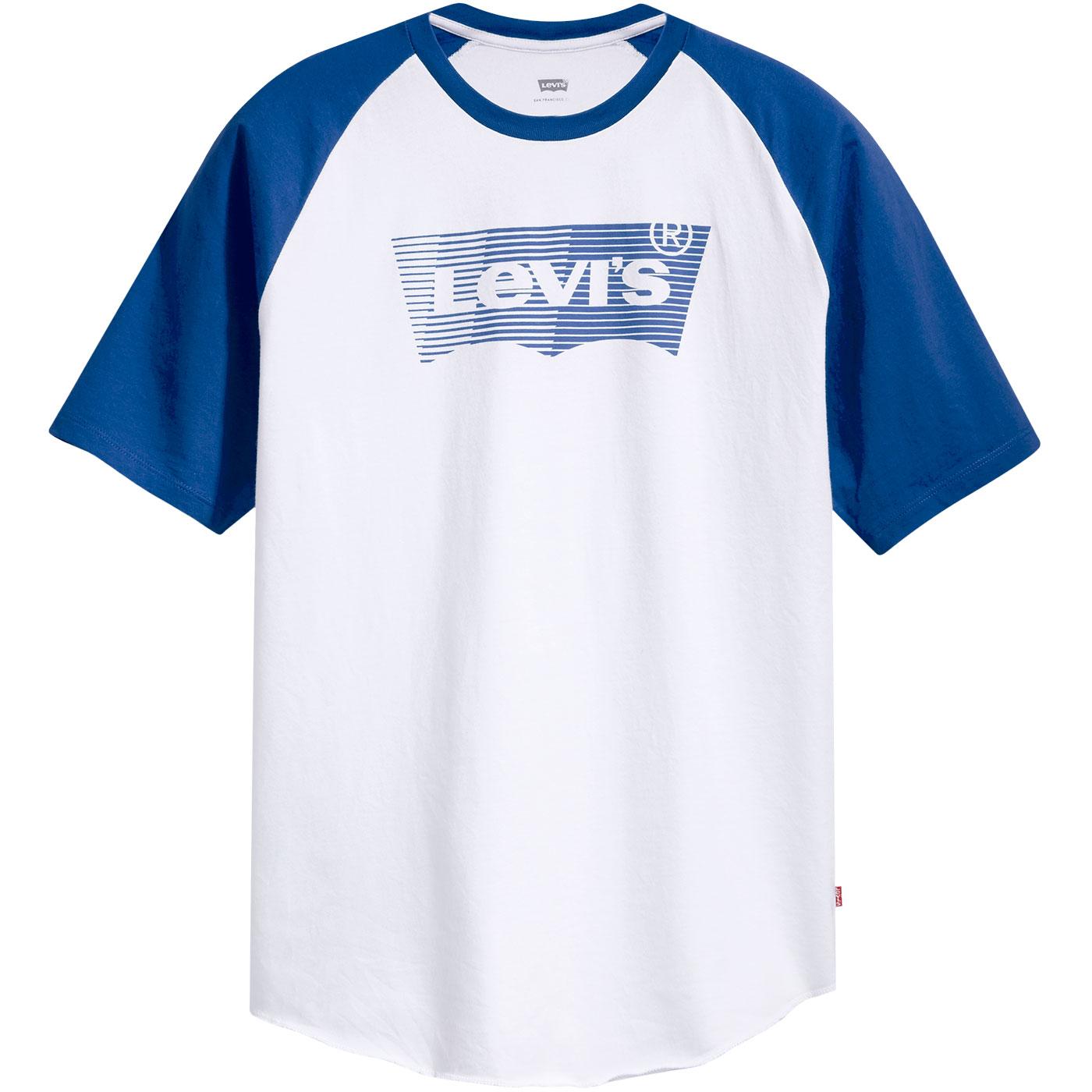 LEVI'S Mens Retro 60s Baseball T-Shirt White/Blue