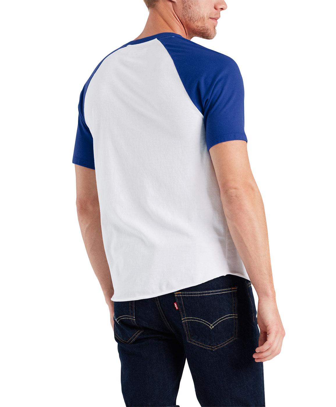 LEVI'S Mens Retro 60s Baseball Short Sleeve T-Shirt in Blue