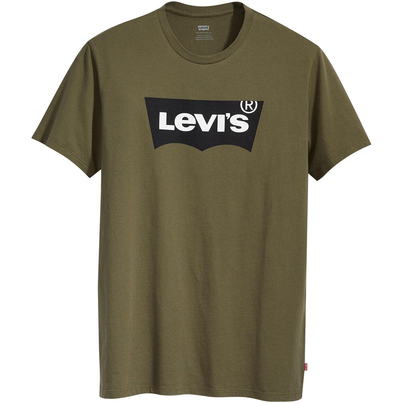 LEVI'S Retro Housemark Batwing Logo T-shirt OLIVE