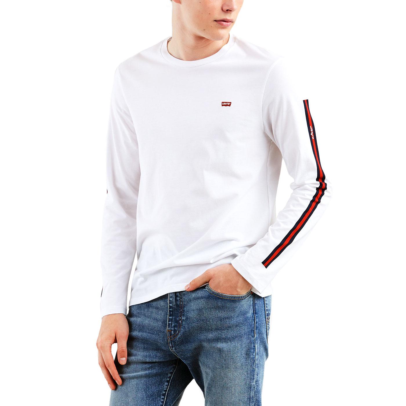 LEVI'S Mens Retro 70s Indie Long Sleeve Tee in White