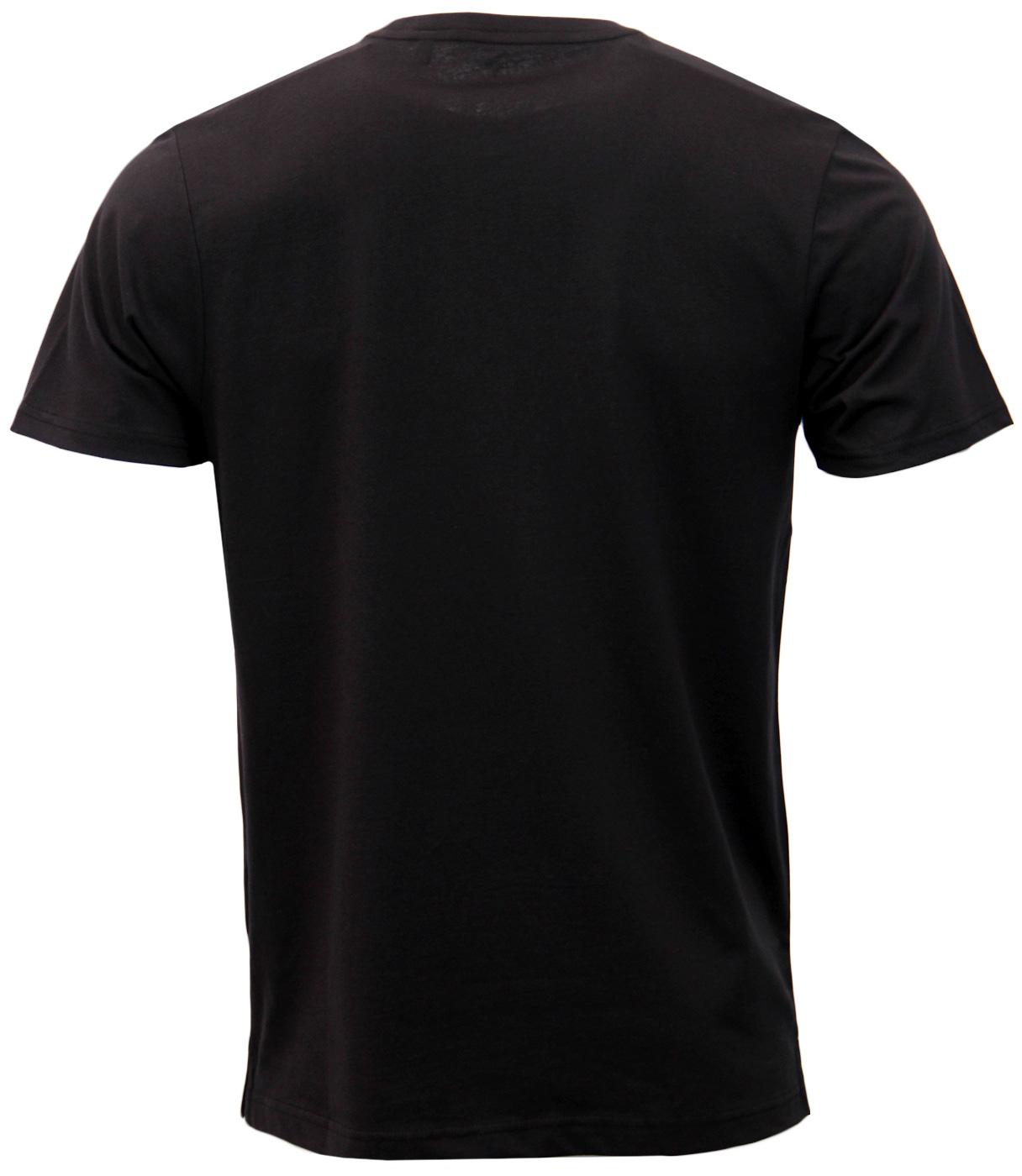 LUKE 1977 Taper Retro Sixties Chest Stripe T-Shirt in Black