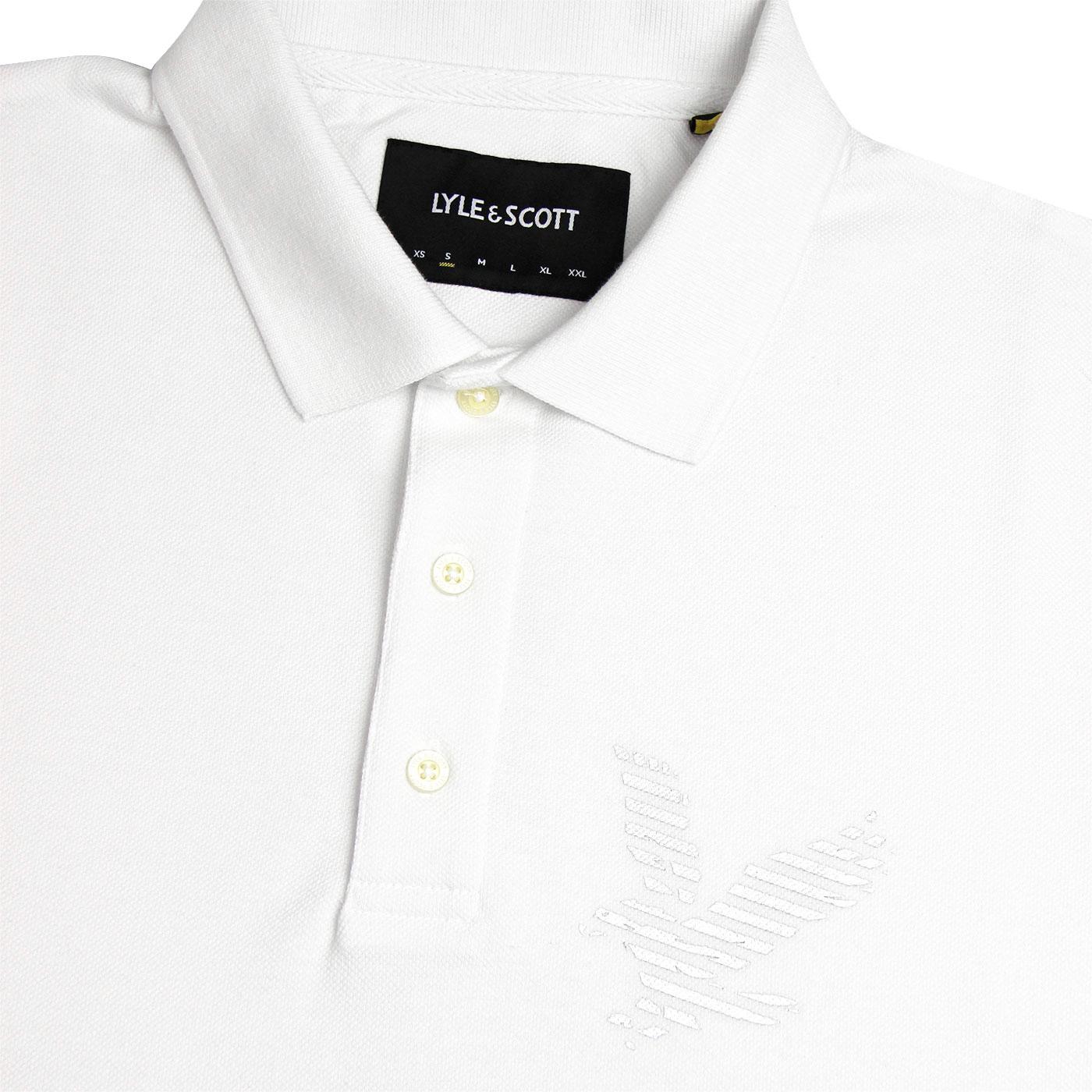 LYLE & SCOTT 90s Retro Casuals Logo Pique Polo Shirt White