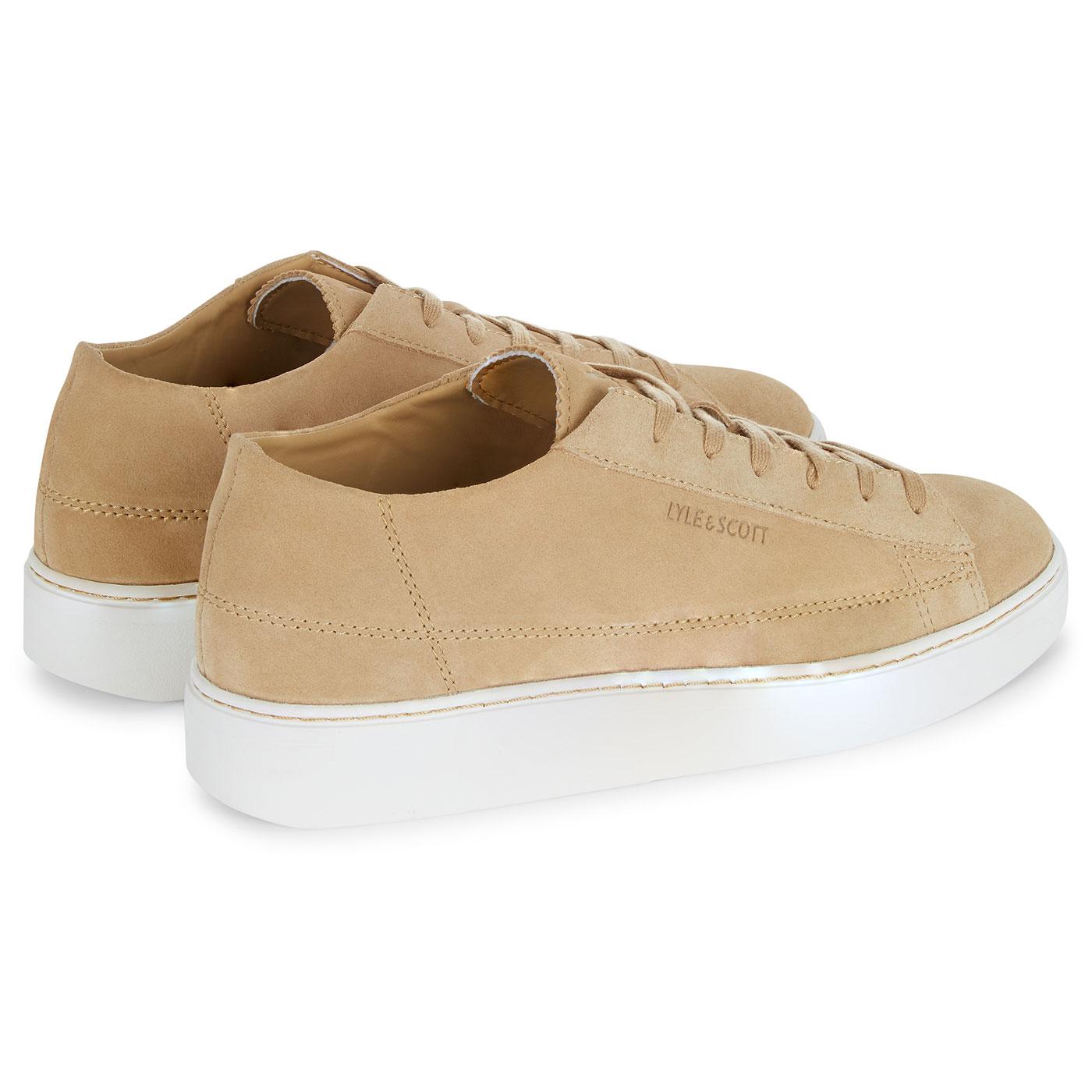 LYLE & SCOTT Shankly Retro 1970s Suede Trainers in Tan