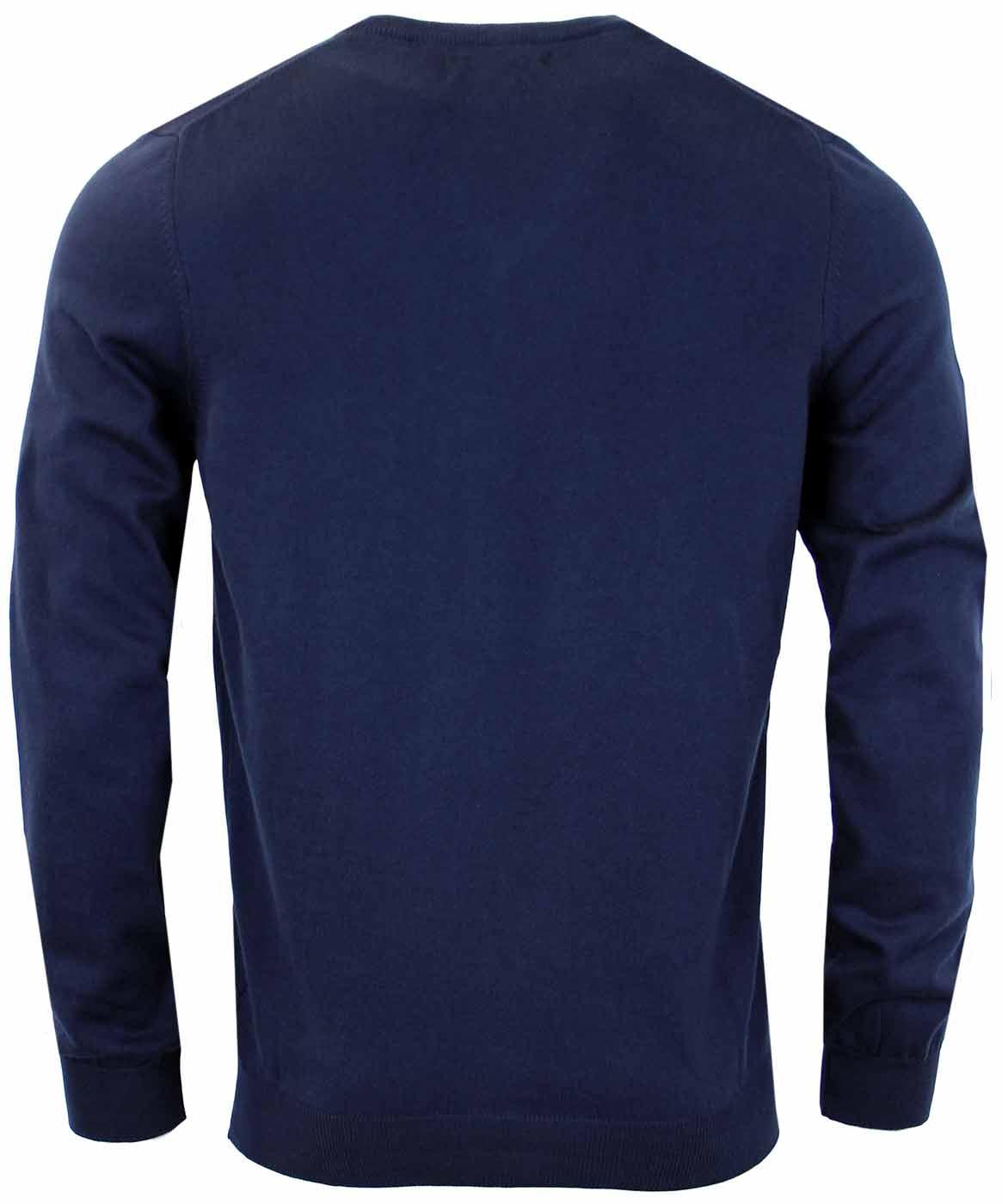 LYLE & SCOTT Retro Cotton Golden Eagle V-Neck Jumper New Navy