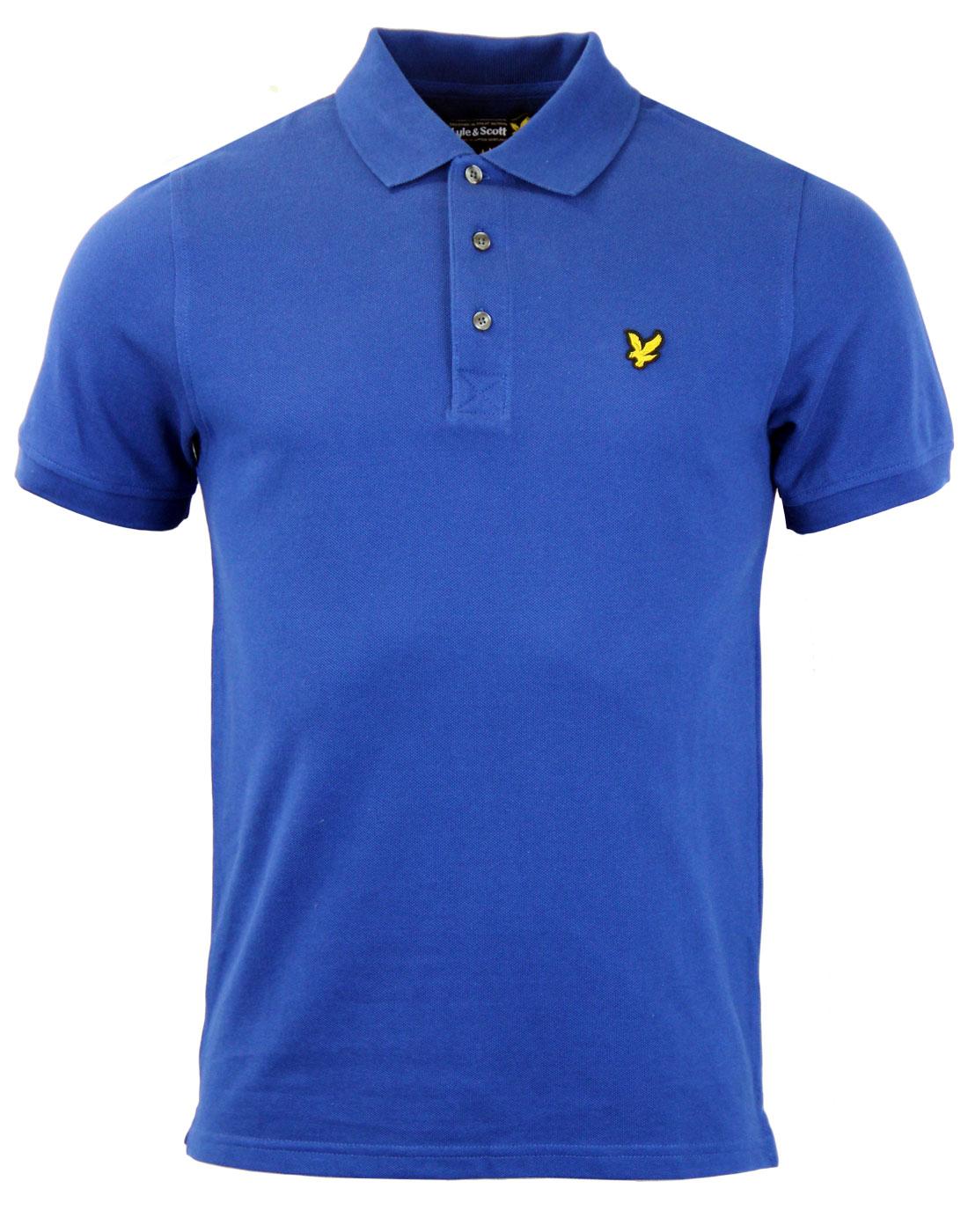 LYLE AND SCOTT Retro Mod SS Pique Polo Shirt in Saltire Blue