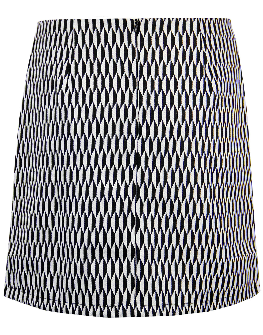 MADCAP ENGLAND Karina Retro Mod Op Art Mini Skirt in Black/White