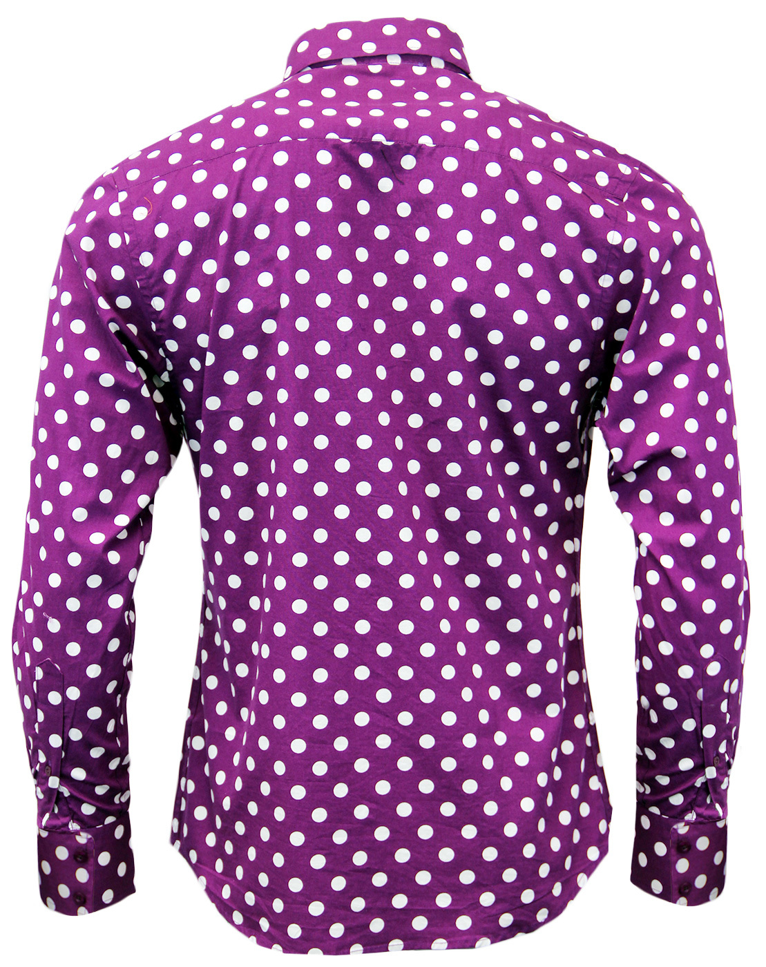 MADCAP ENGLAND Purple Penny Dot Lane Retro 60s Mod Shirt