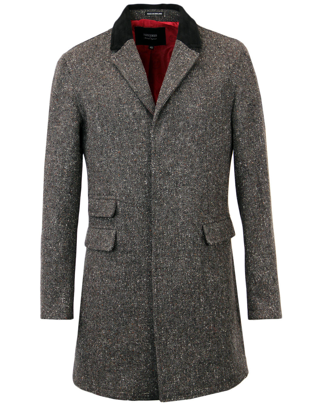 TAILORED by MADCAP ENGLAND Retro Mod Donegal Top Coat Grey